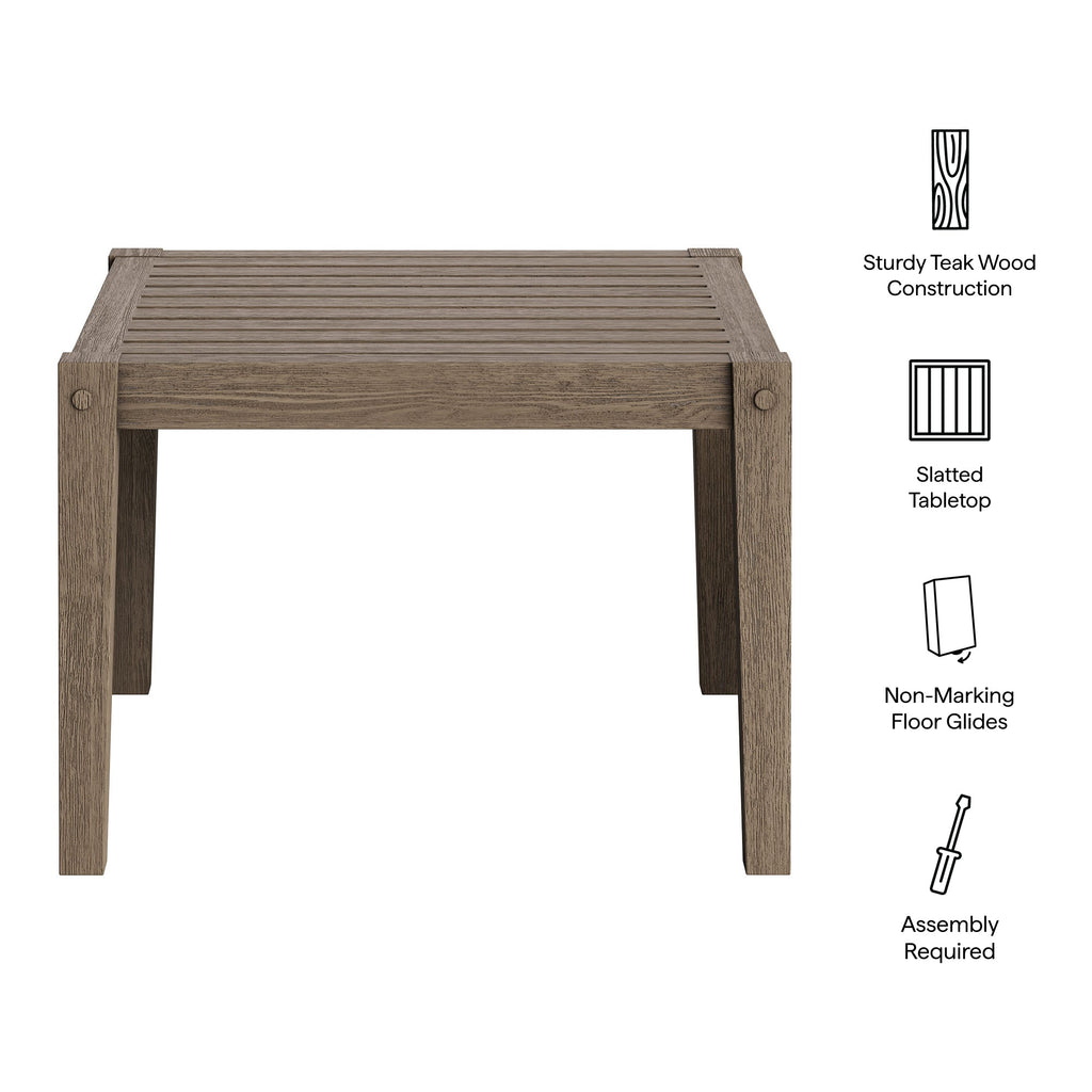 Northlake Square Outdoor Patio Teak Side Table by Modway