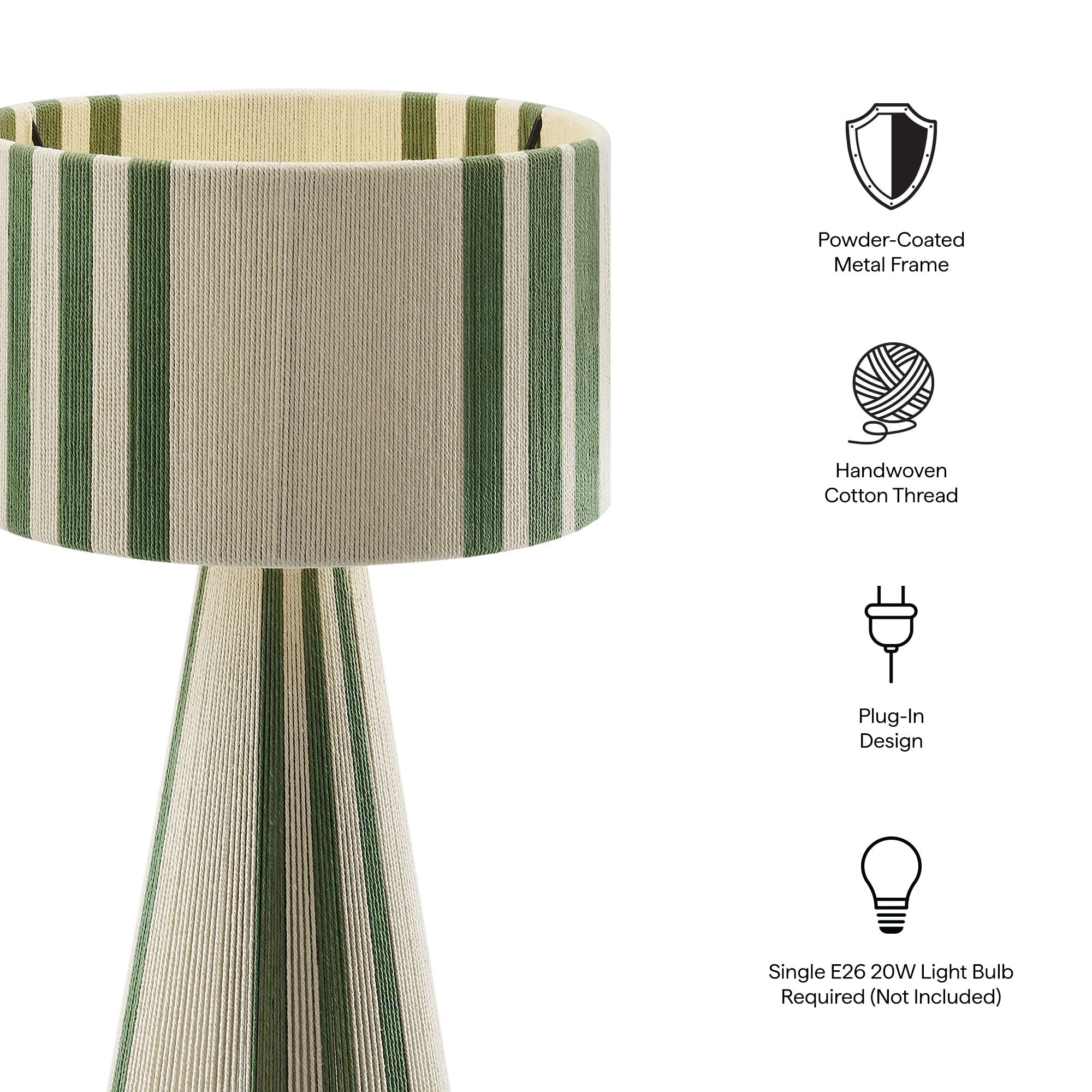 Gia Handwoven Cotton Thread Table Lamp by Modway