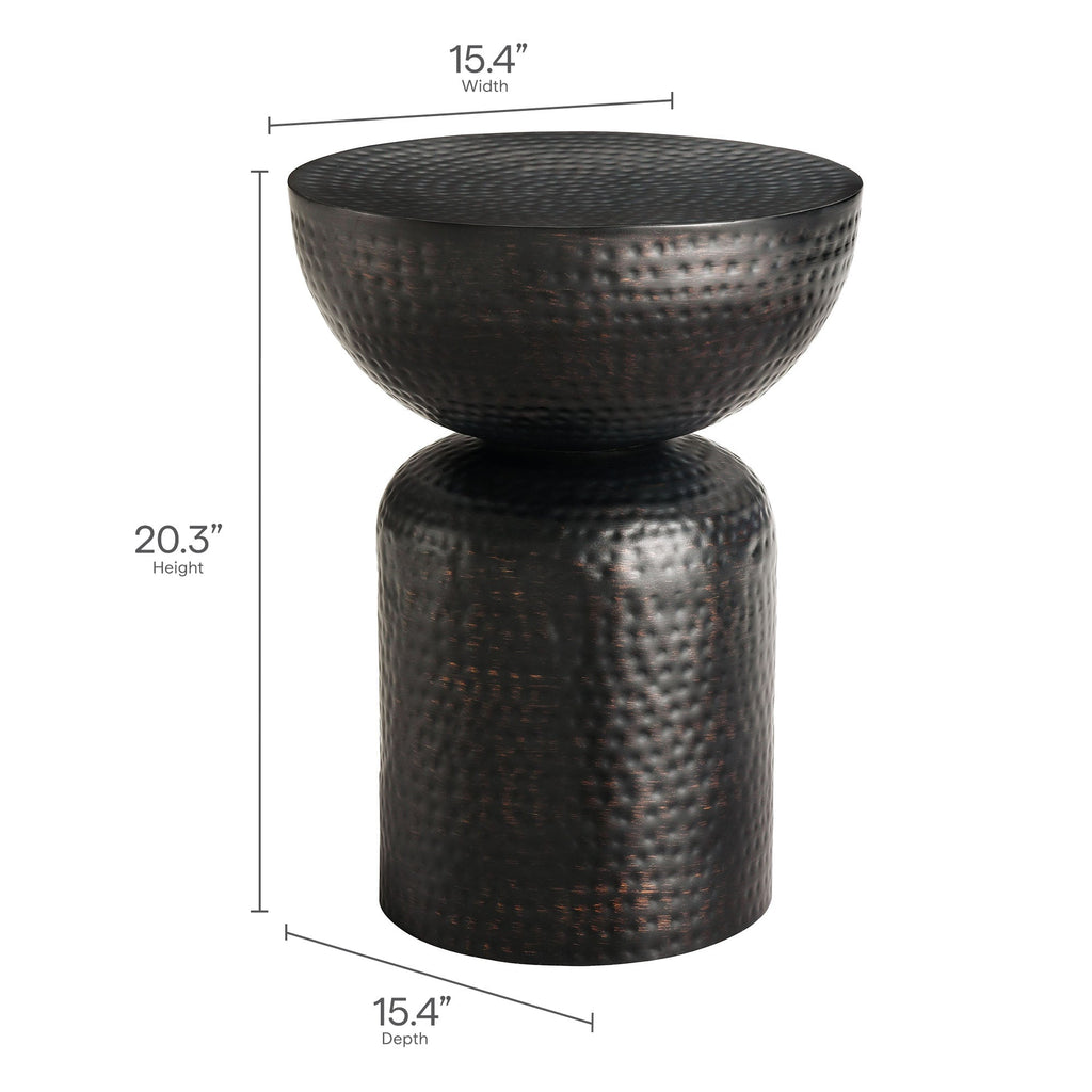 Mella Metal Hammered Side Table by Modway