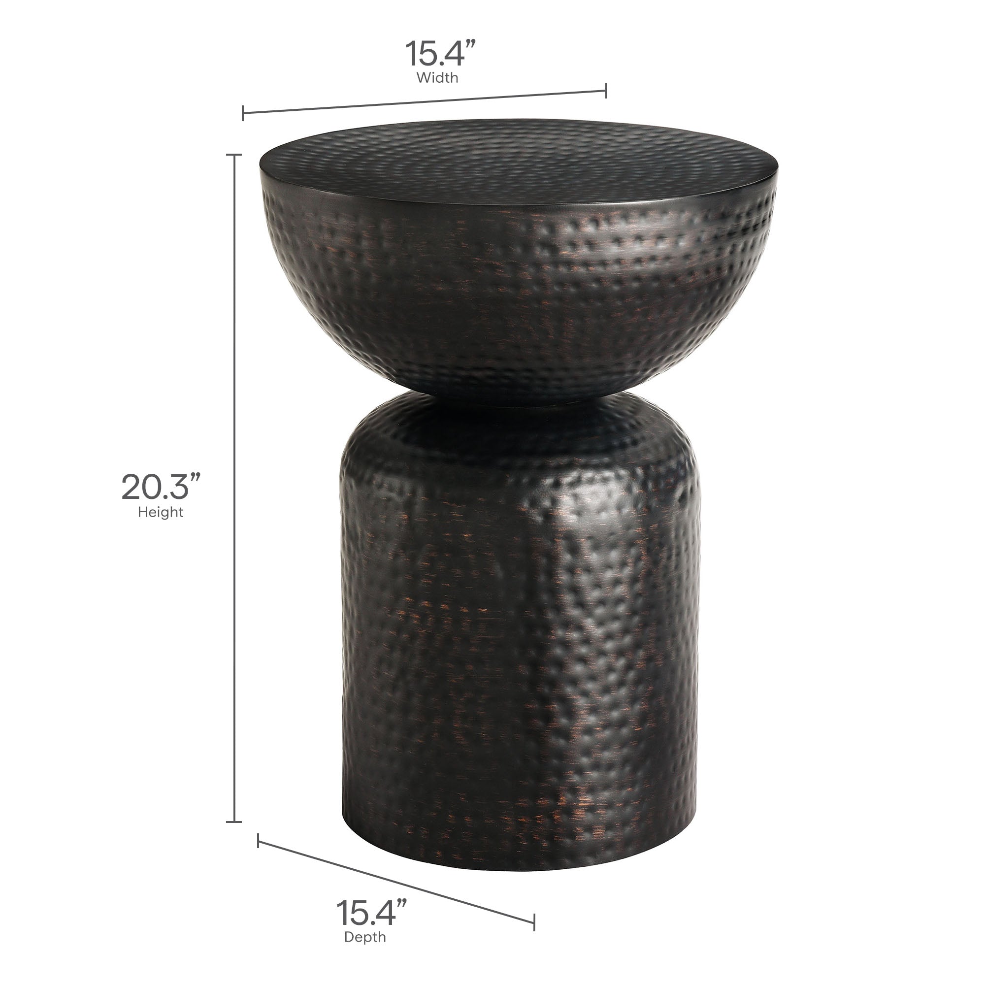 Mella Metal Hammered Side Table by Modway