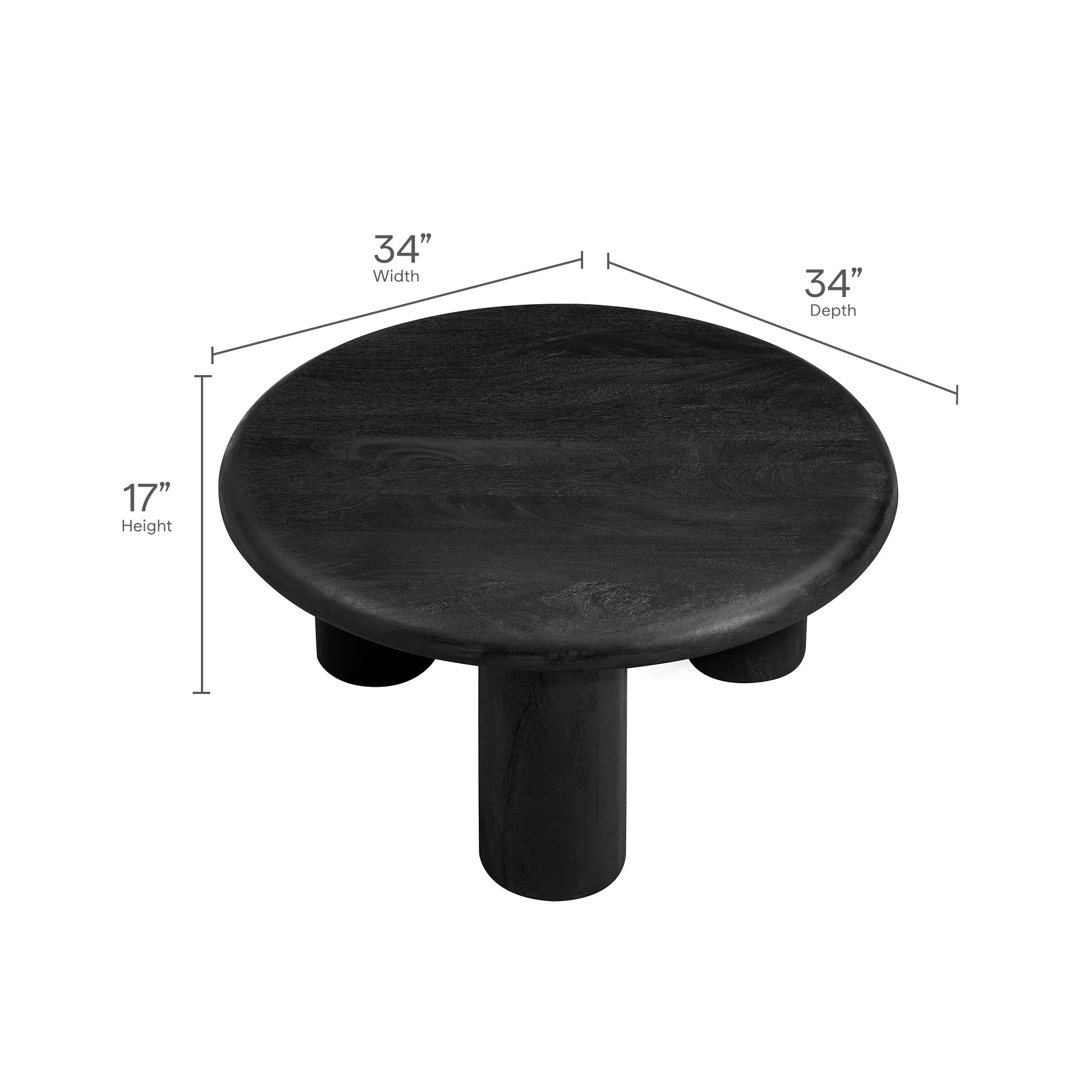 Mavina Round Mango Wood Coffee Table by Modway