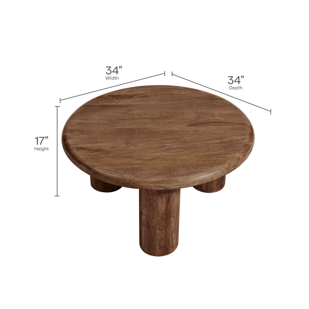 Mavina Round Mango Wood Coffee Table by Modway