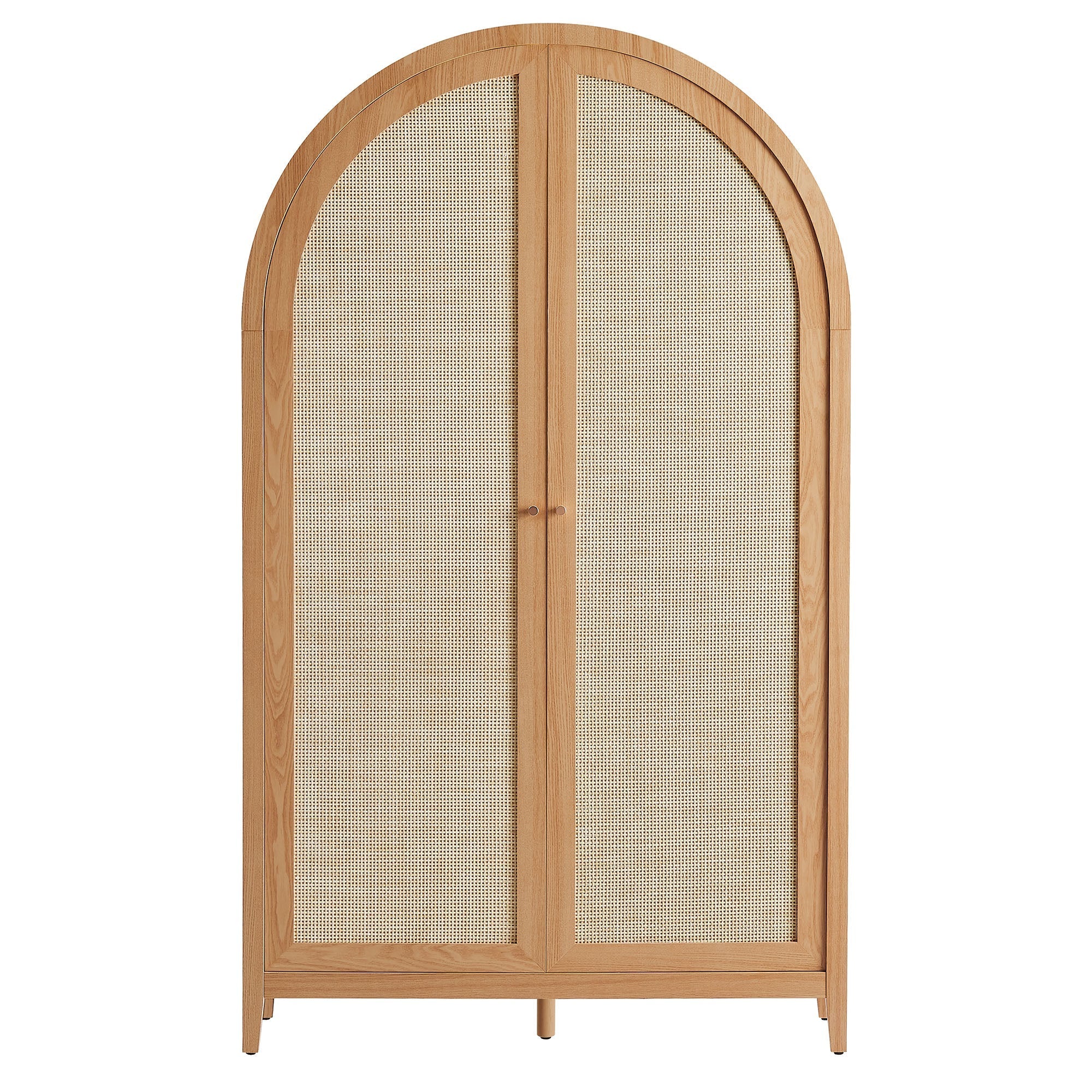 Calista 79" Tall Wide Rattan Arched Storage Cabinet by Modway