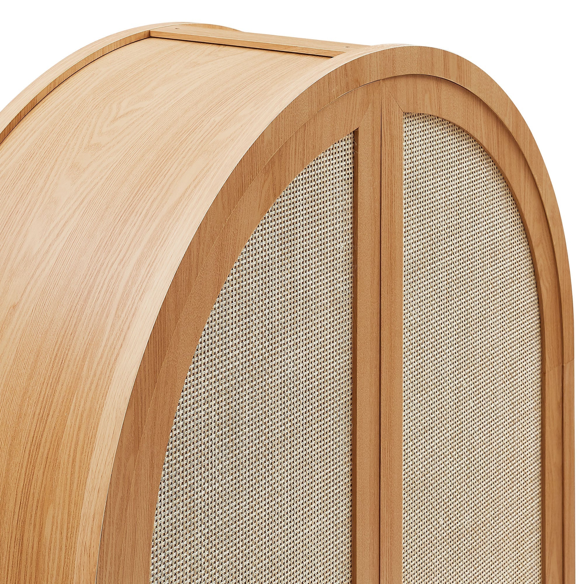 Calista 79" Tall Wide Rattan Arched Storage Cabinet by Modway