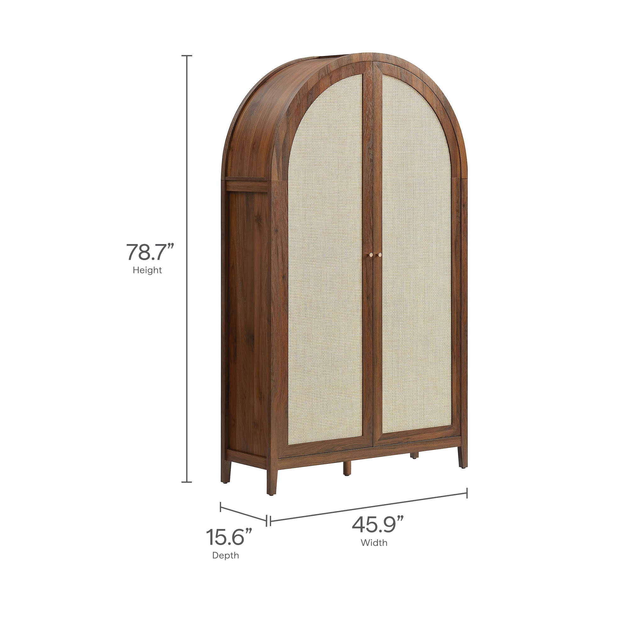Calista 79" Tall Wide Rattan Arched Storage Cabinet by Modway