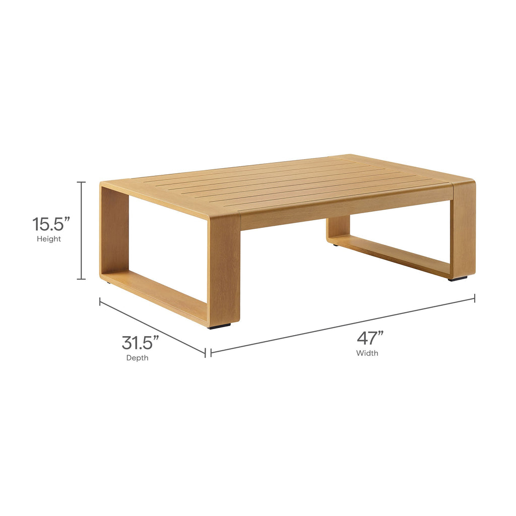 Lirienne 4-Piece Outdoor Patio Aluminum Faux Wood Furniture Set
