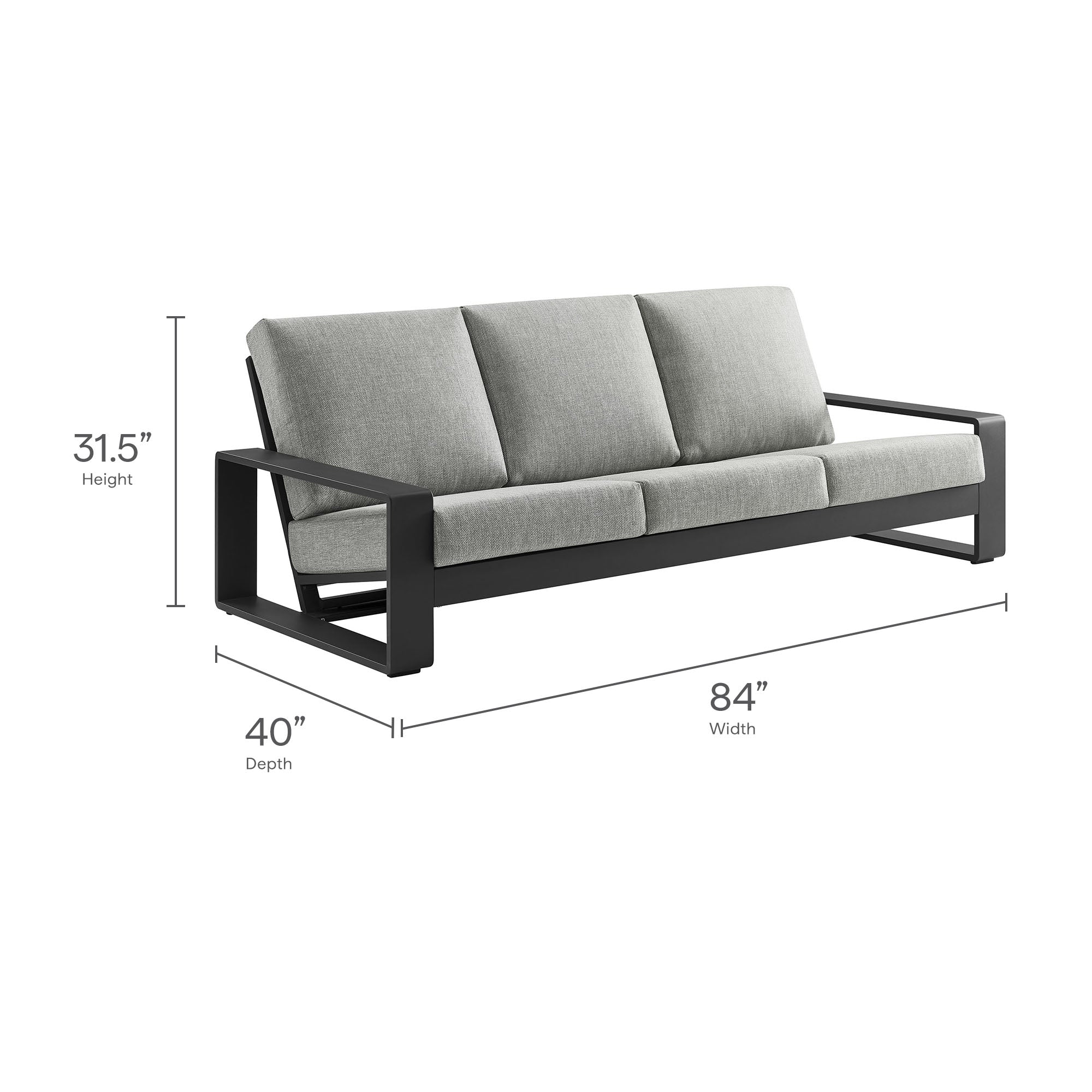 Lirienne Outdoor Patio Aluminum Sofa by Modway
