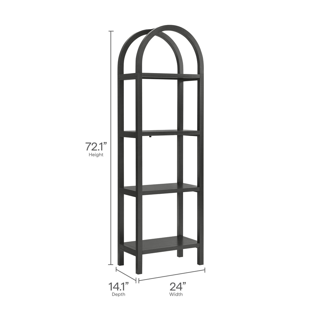 Vexley 72 Inch Tall Narrow Arched Bookshelf by Modway
