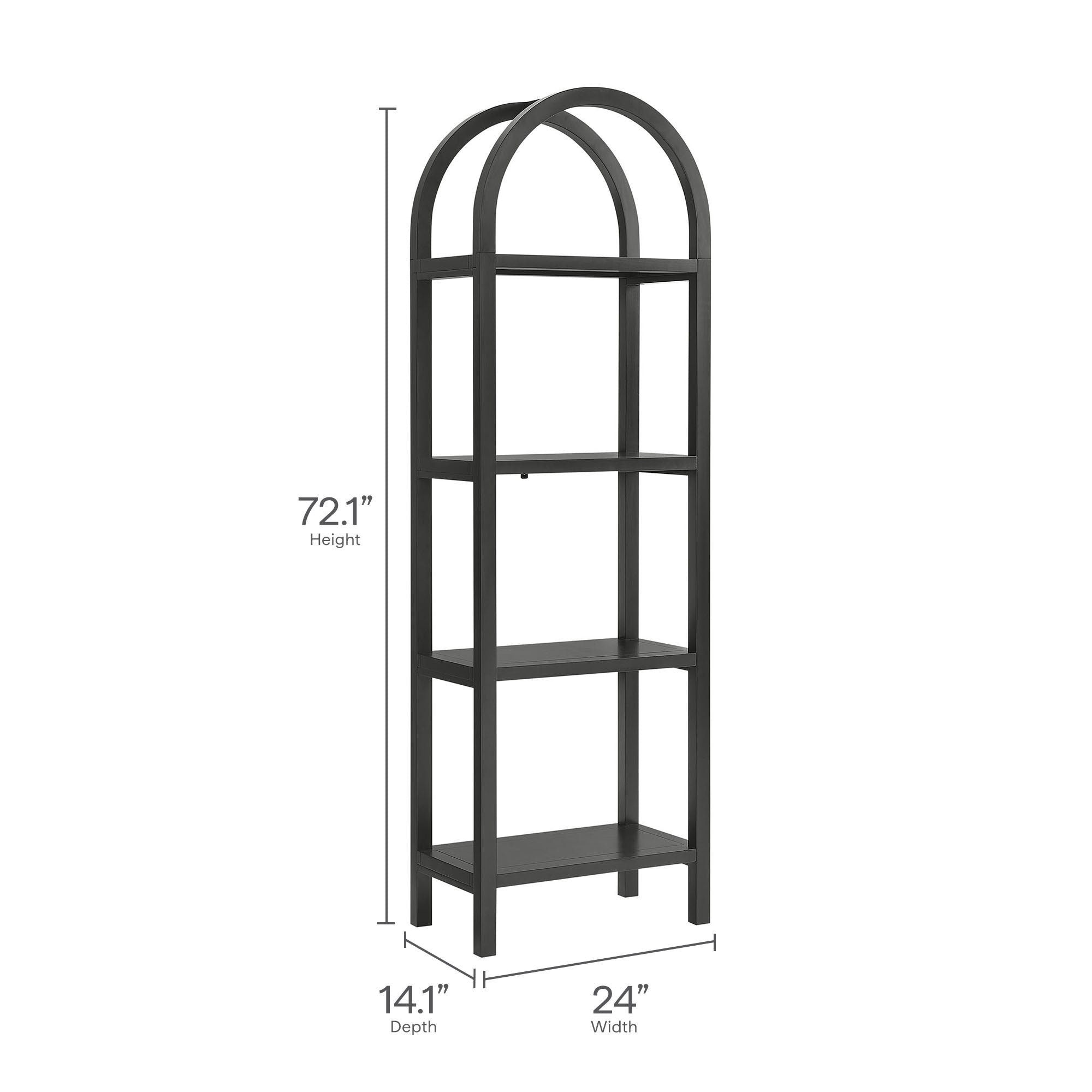 Vexley 72 Inch Tall Narrow Arched Bookshelf by Modway