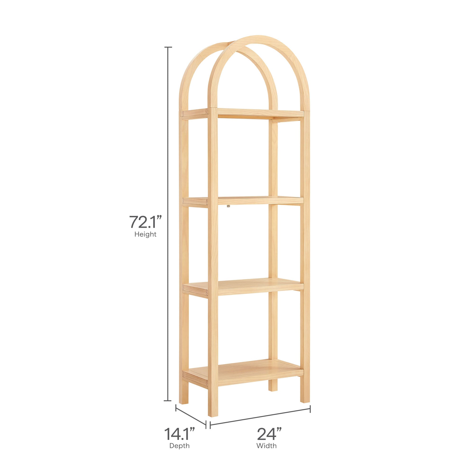Vexley 72 Inch Tall Narrow Arched Bookshelf by Modway