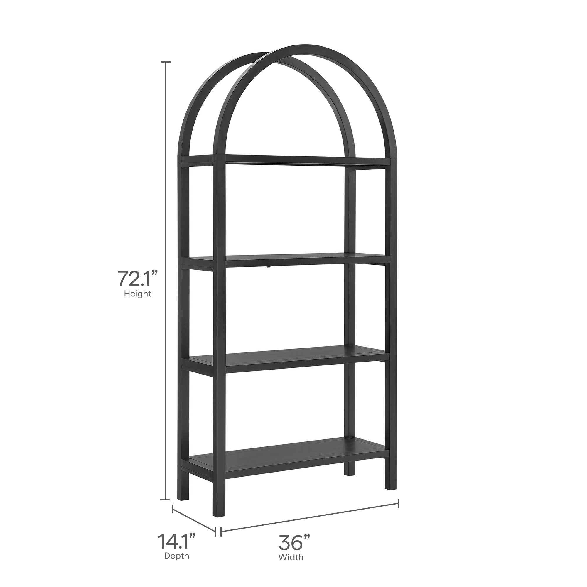 Vexley 72 Inch Large Arched Bookshelf by Modway
