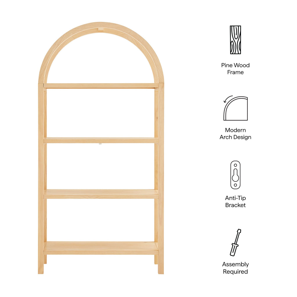 Vexley 72 Inch Large Arched Bookshelf by Modway