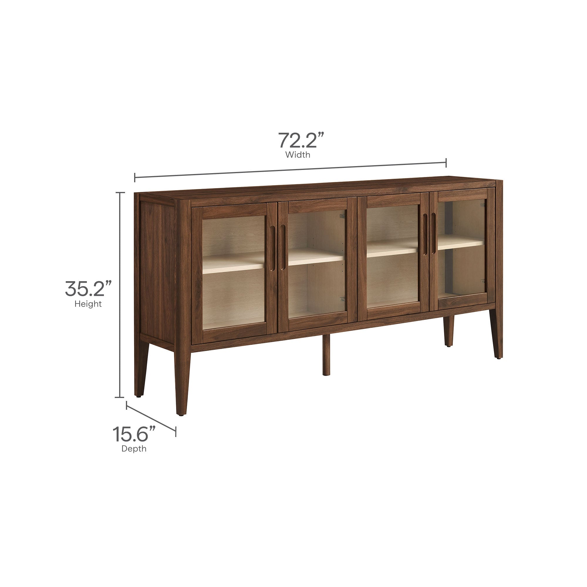 Nell 72" Glass Door Sideboard Cabinet by Modway