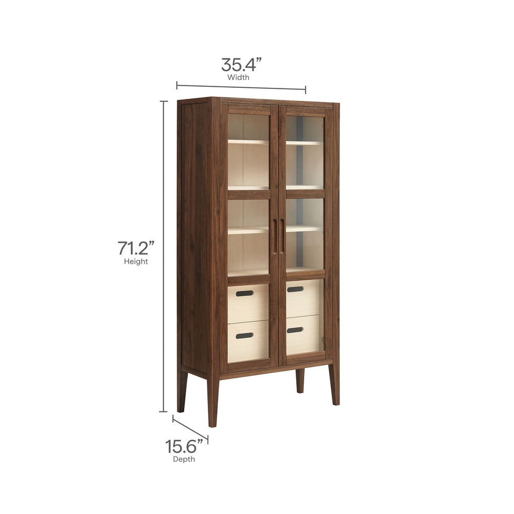 Nell 71" Glass Door Tall Display Storage Cabinet by Modway
