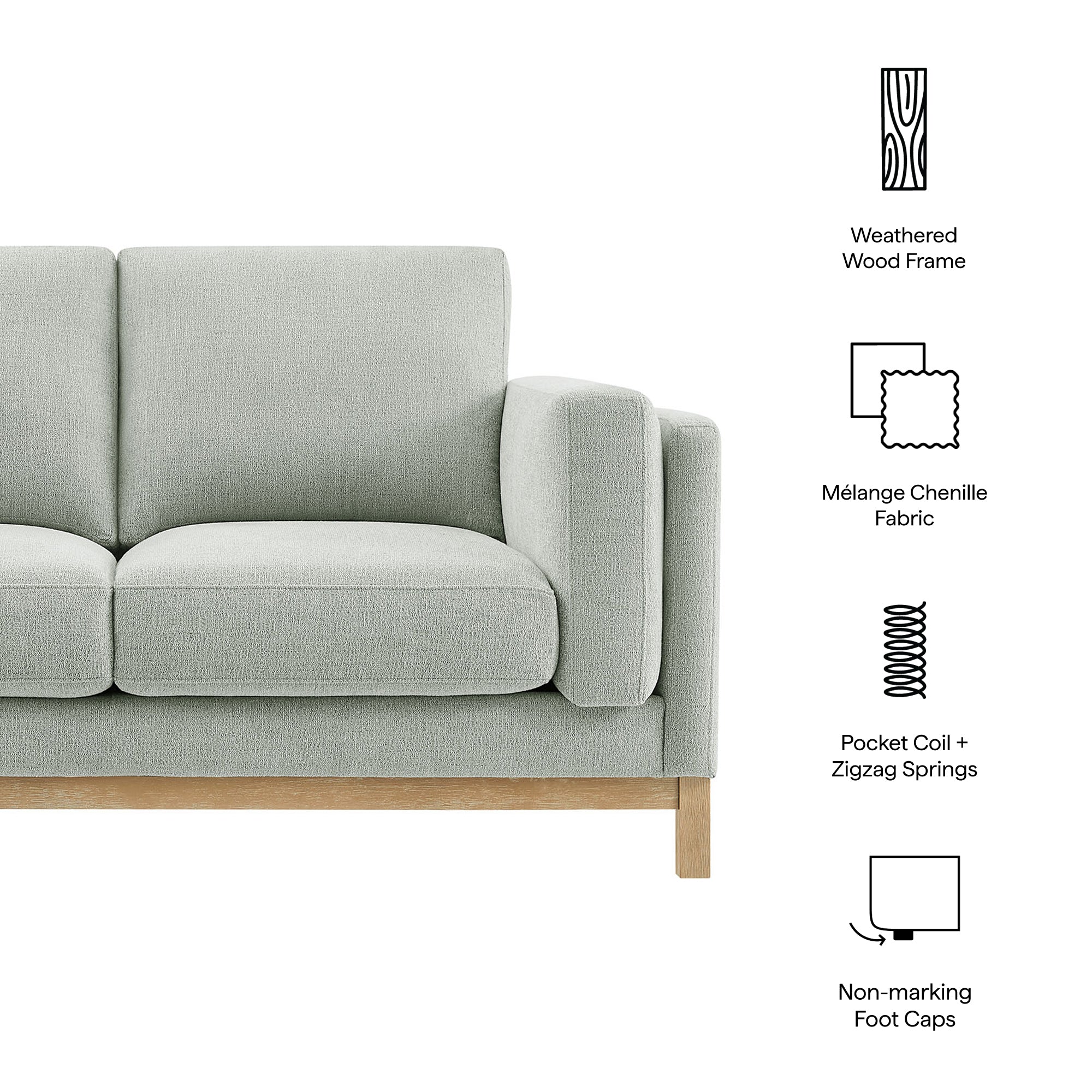 Roscoe 63 Inch Fabric Loveseat by Modway