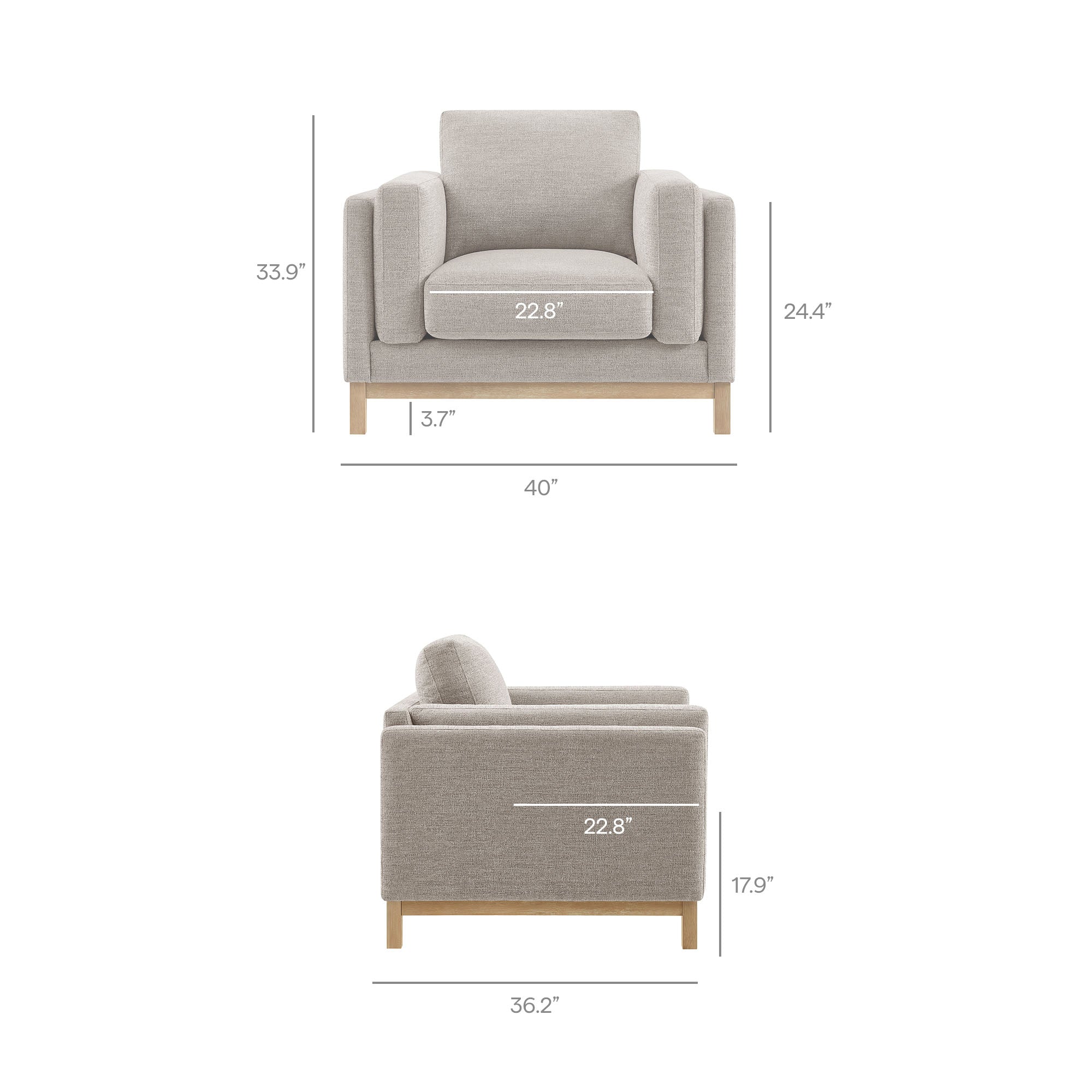 Roscoe Fabric Armchair by Modway