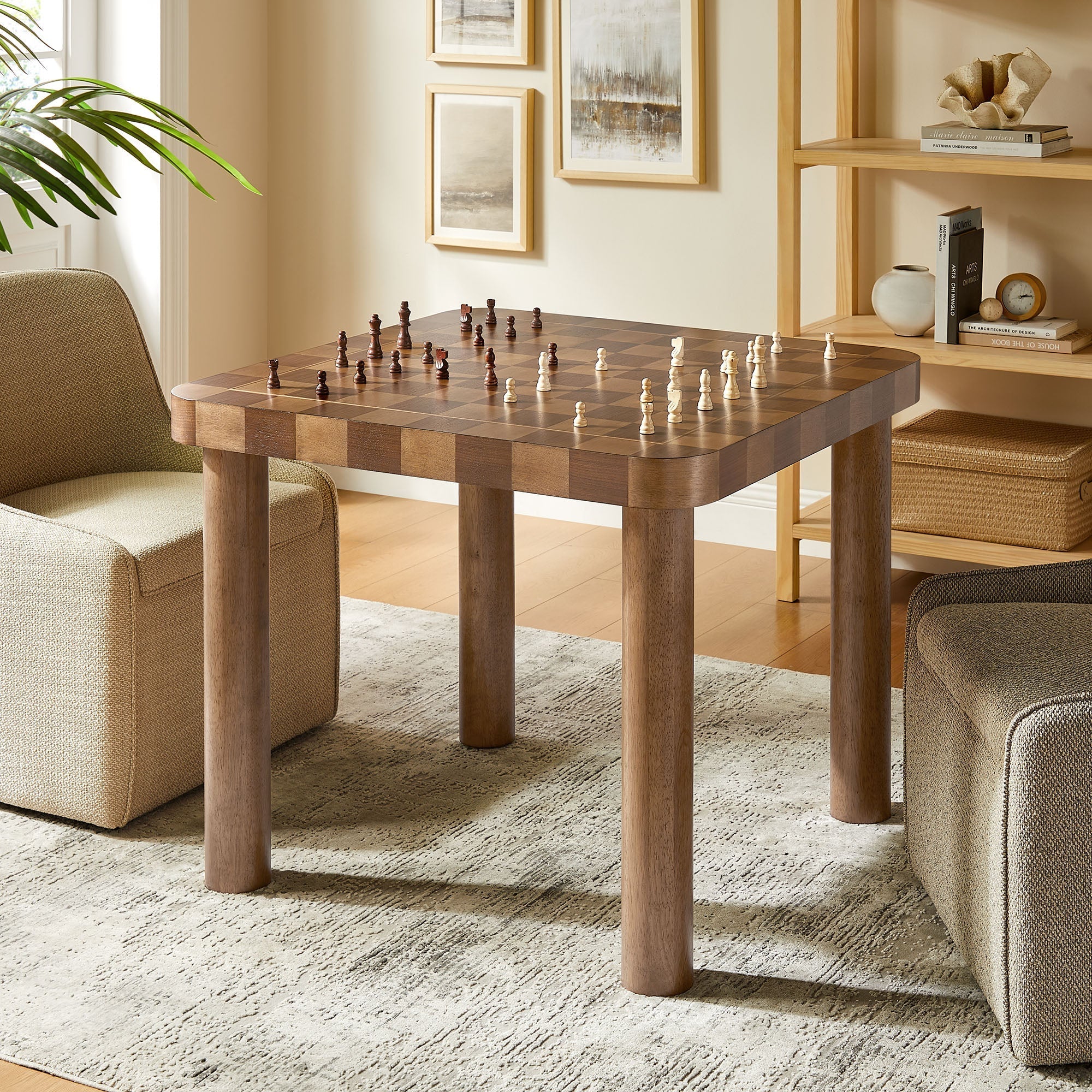 Oscar 36" Square Checkered Dining Table by Modway
