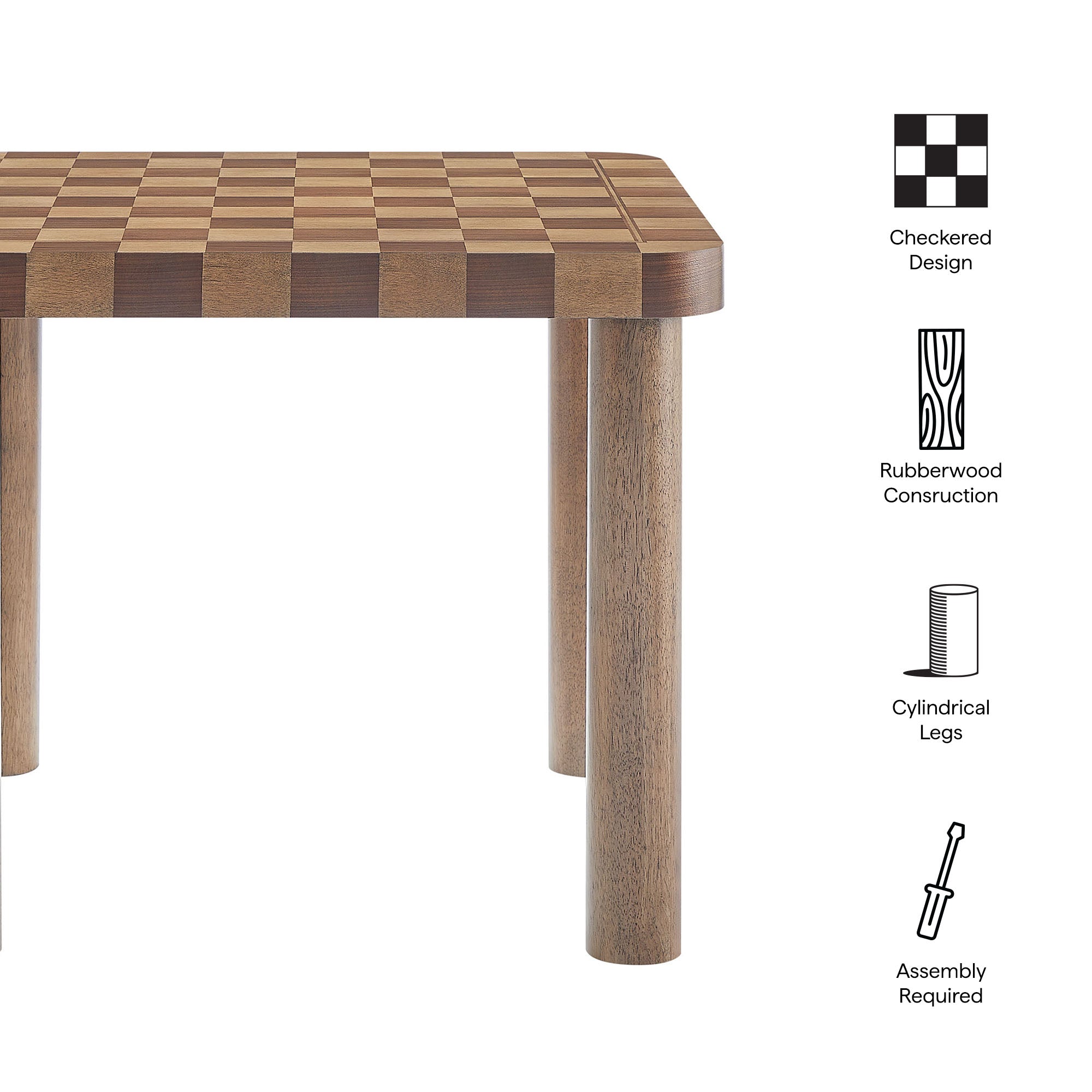 Oscar 36" Square Checkered Dining Table by Modway