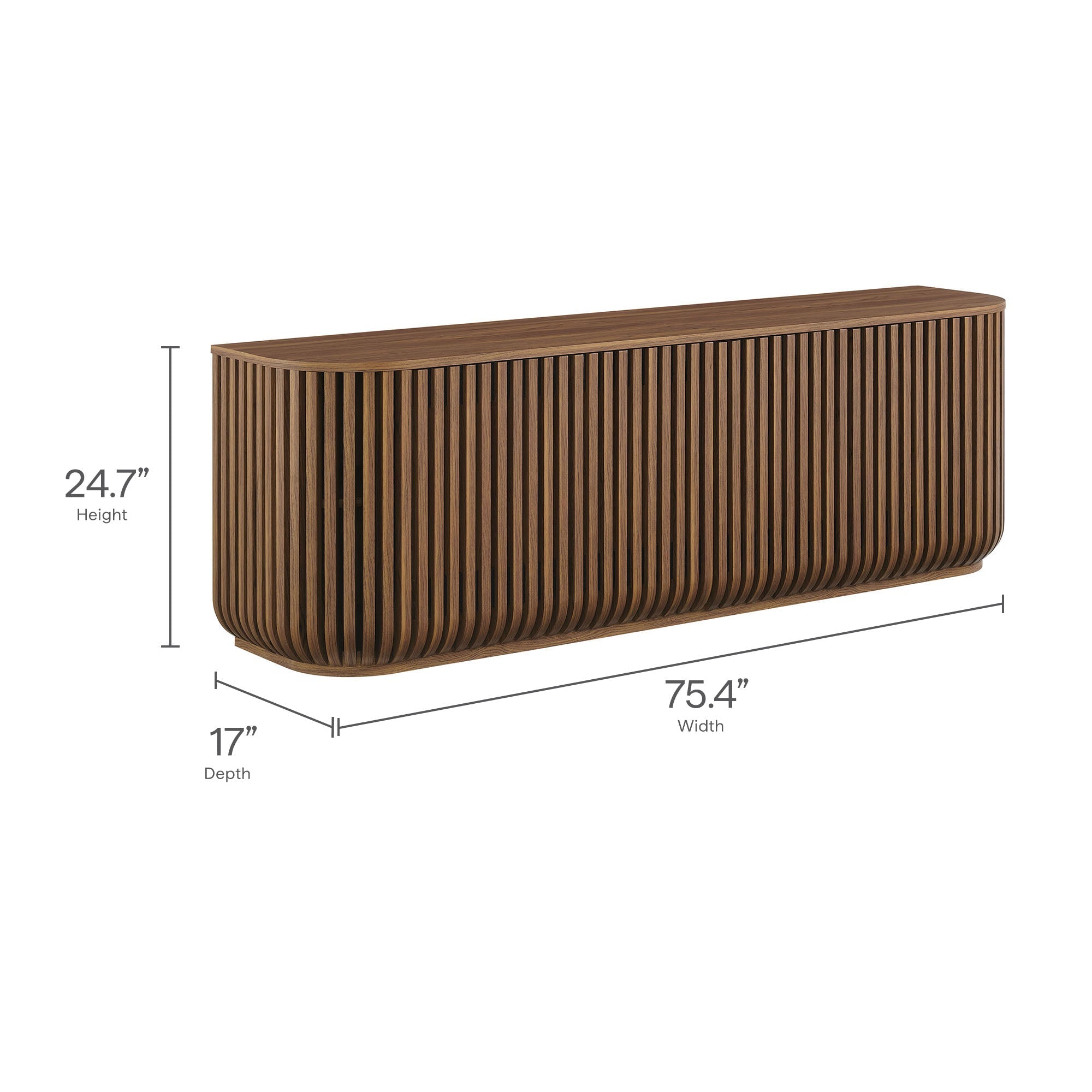 Fortitude 75" Curved Sideboard Storage Cabinet by Modway