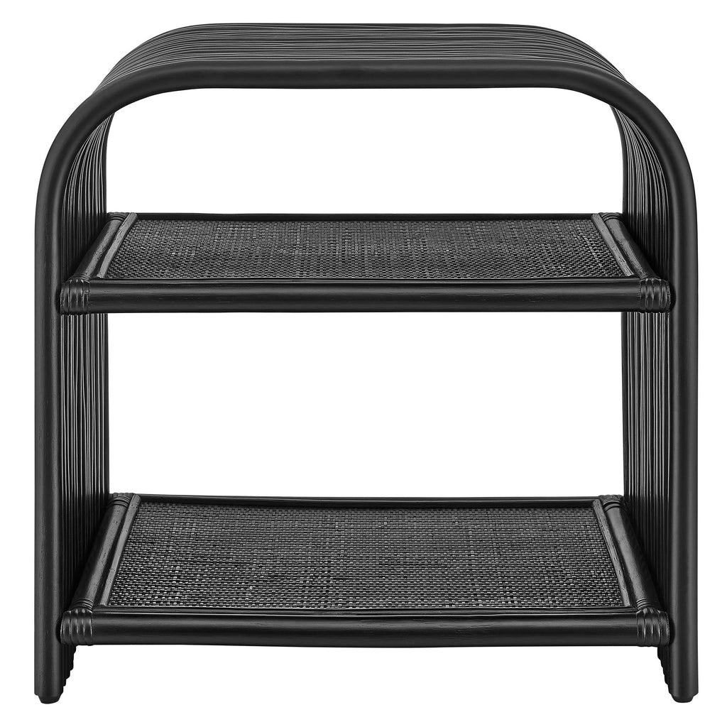 Eve Curved Natural Rattan Side Table by Modway