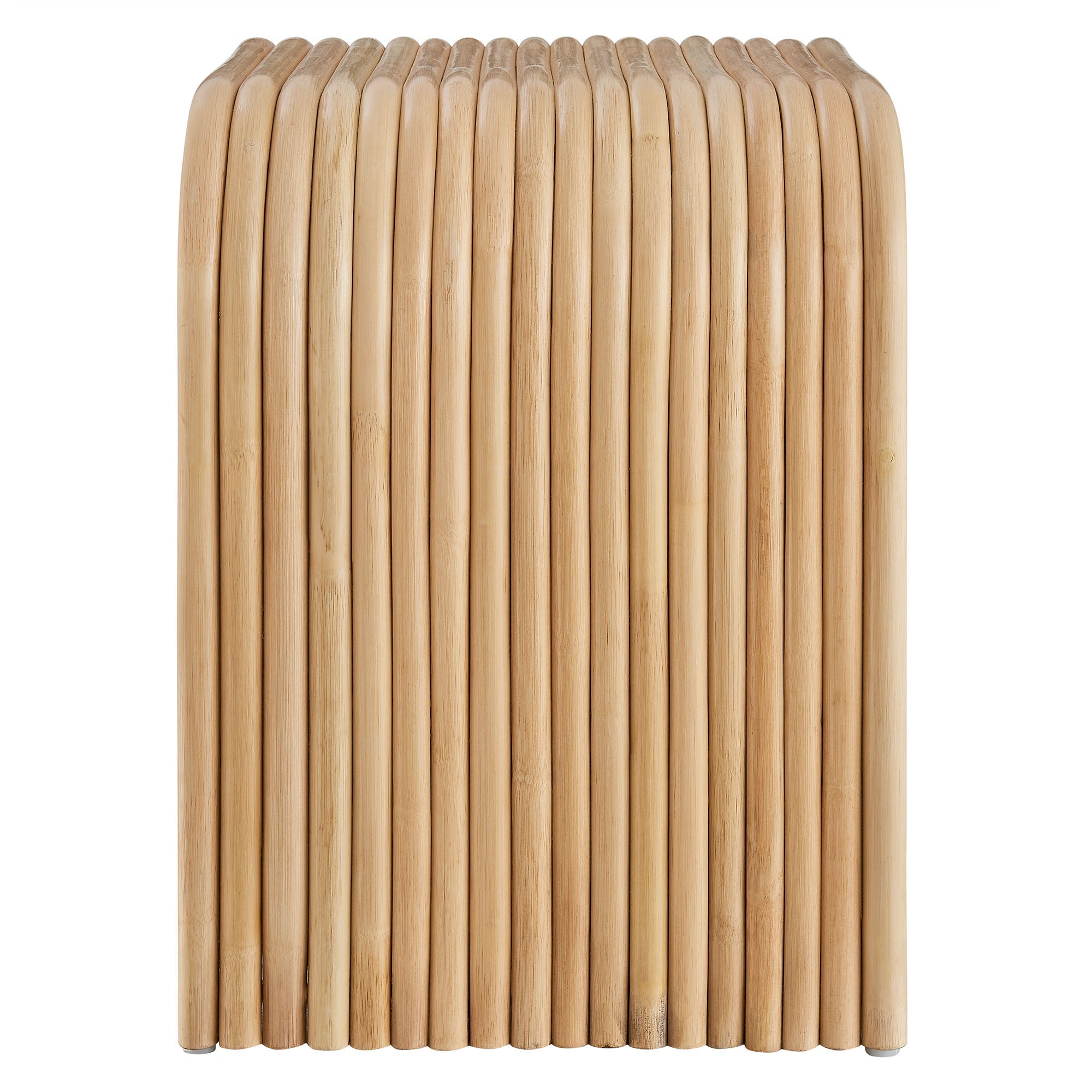 Eve Curved Natural Rattan Side Table by Modway