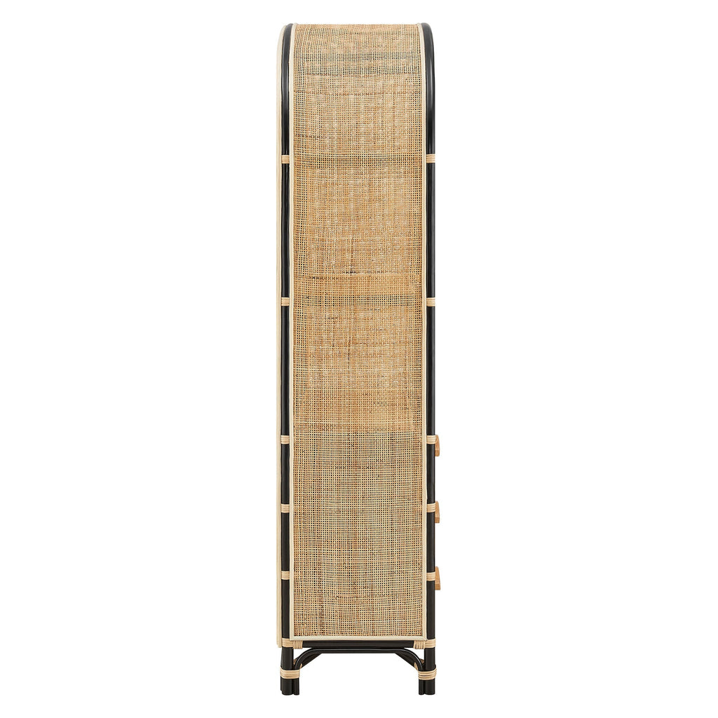 Jane 71 Inch Tall Arched Natural Rattan Bookshelf by Modway