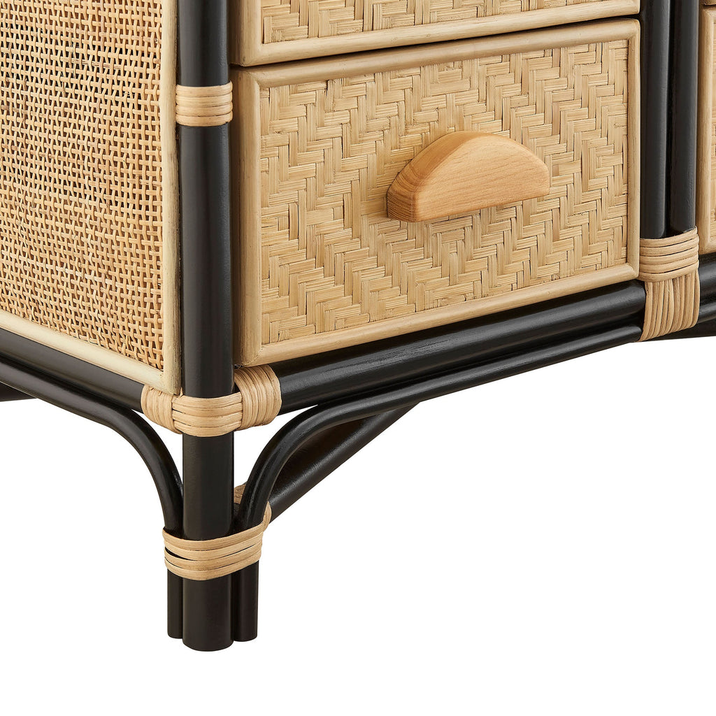 Jane 71 Inch Tall Arched Natural Rattan Bookshelf by Modway