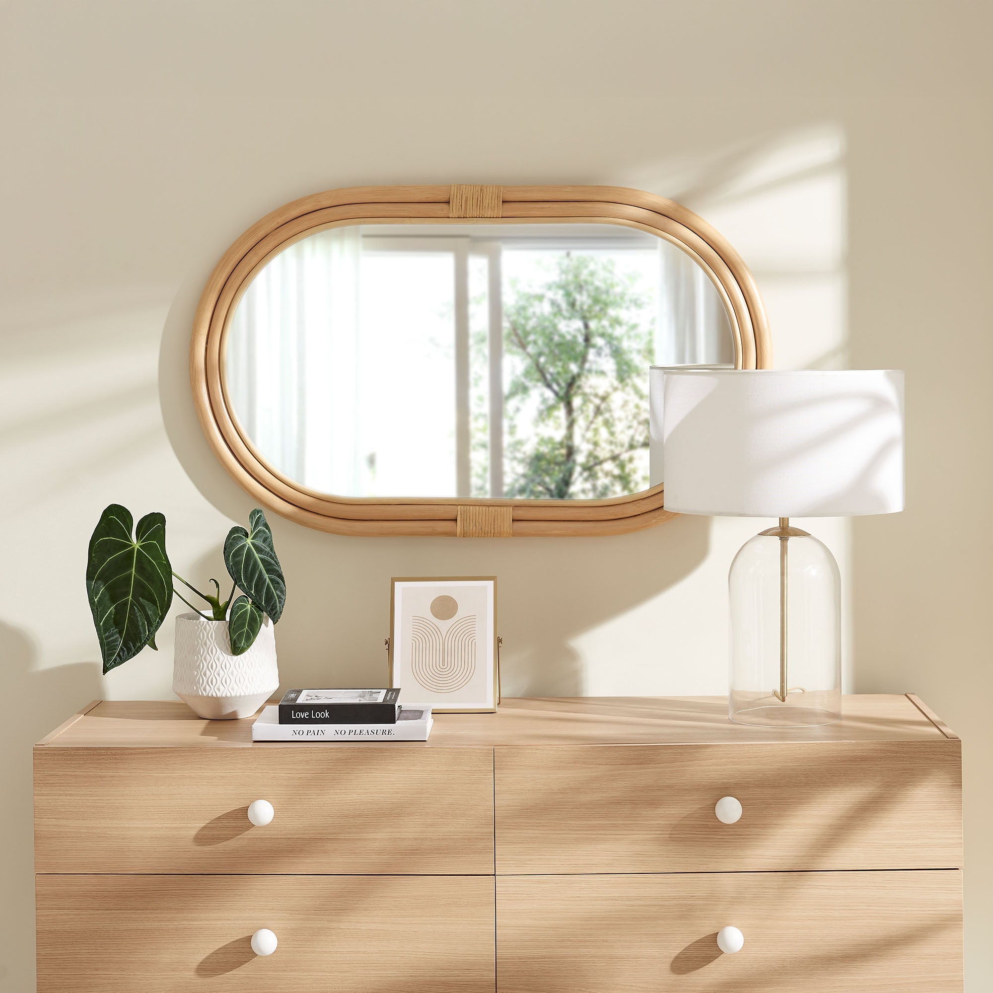 Corsica Oval Rattan Wall Mirror by Modway