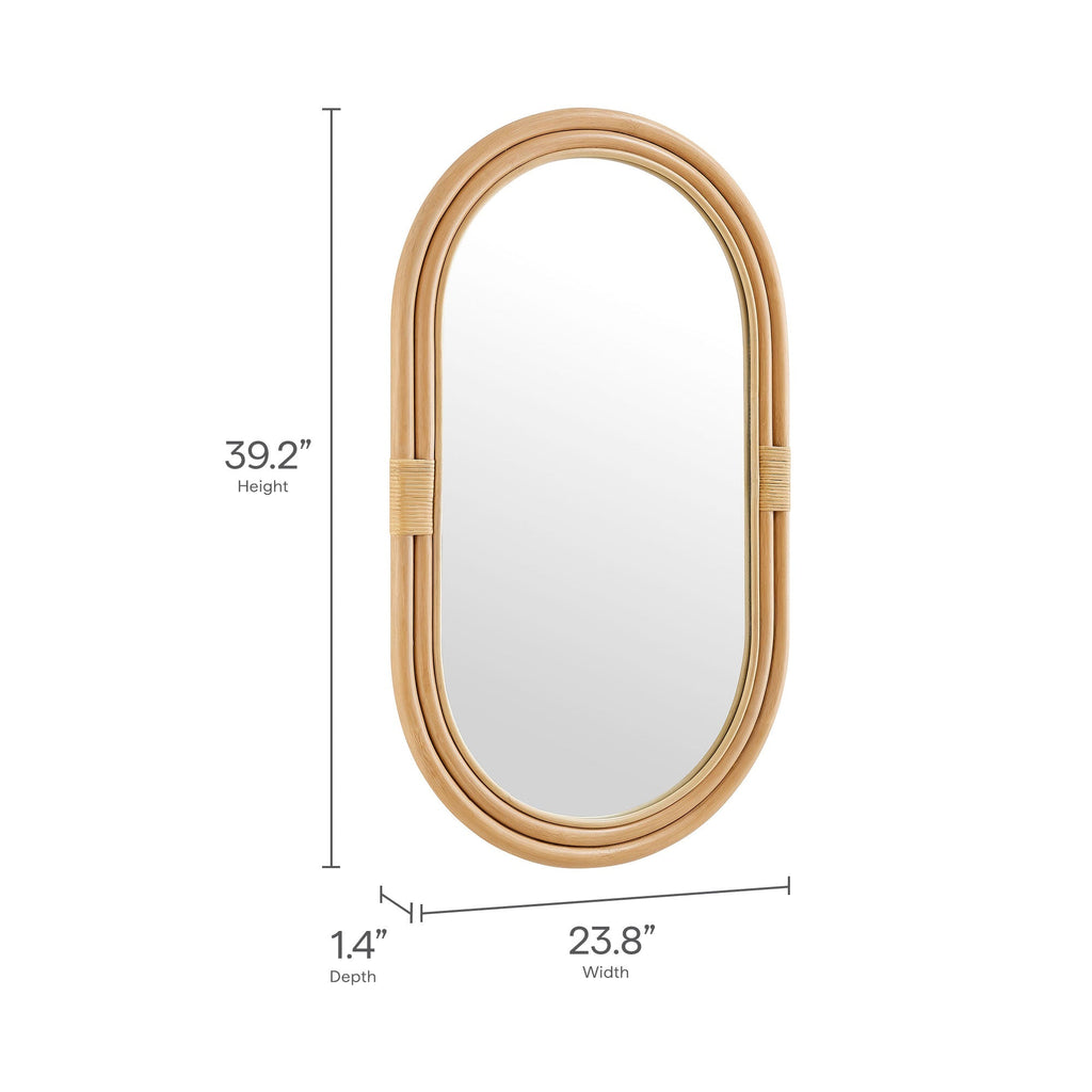Corsica Oval Rattan Wall Mirror by Modway