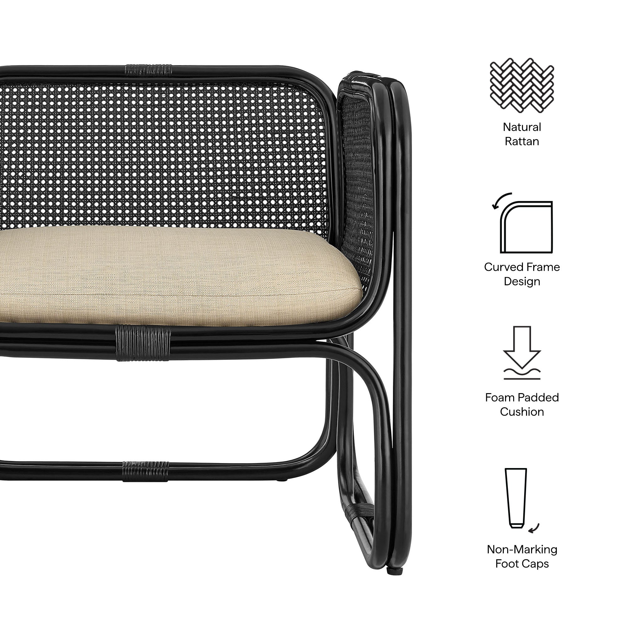Ellis Natural Rattan Accent Armchair by Modway