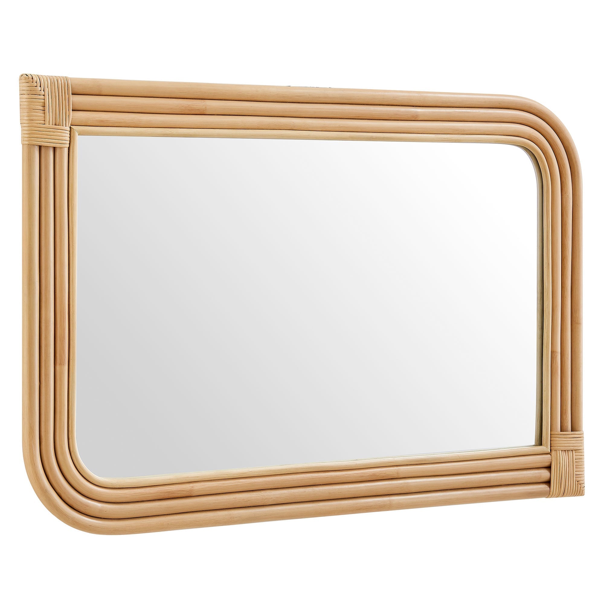 Corsica Curved Rectangle Rattan Wall Mirror by Modway