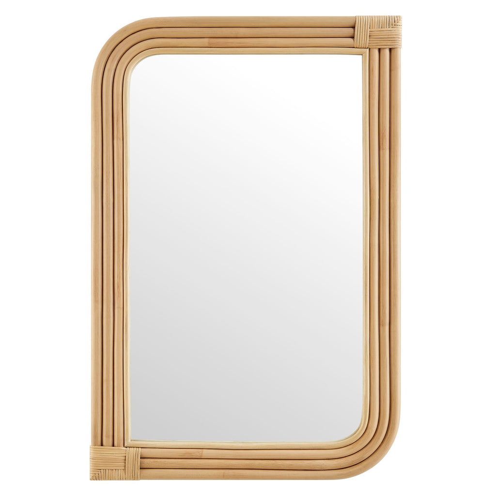 Corsica Curved Rectangle Rattan Wall Mirror by Modway