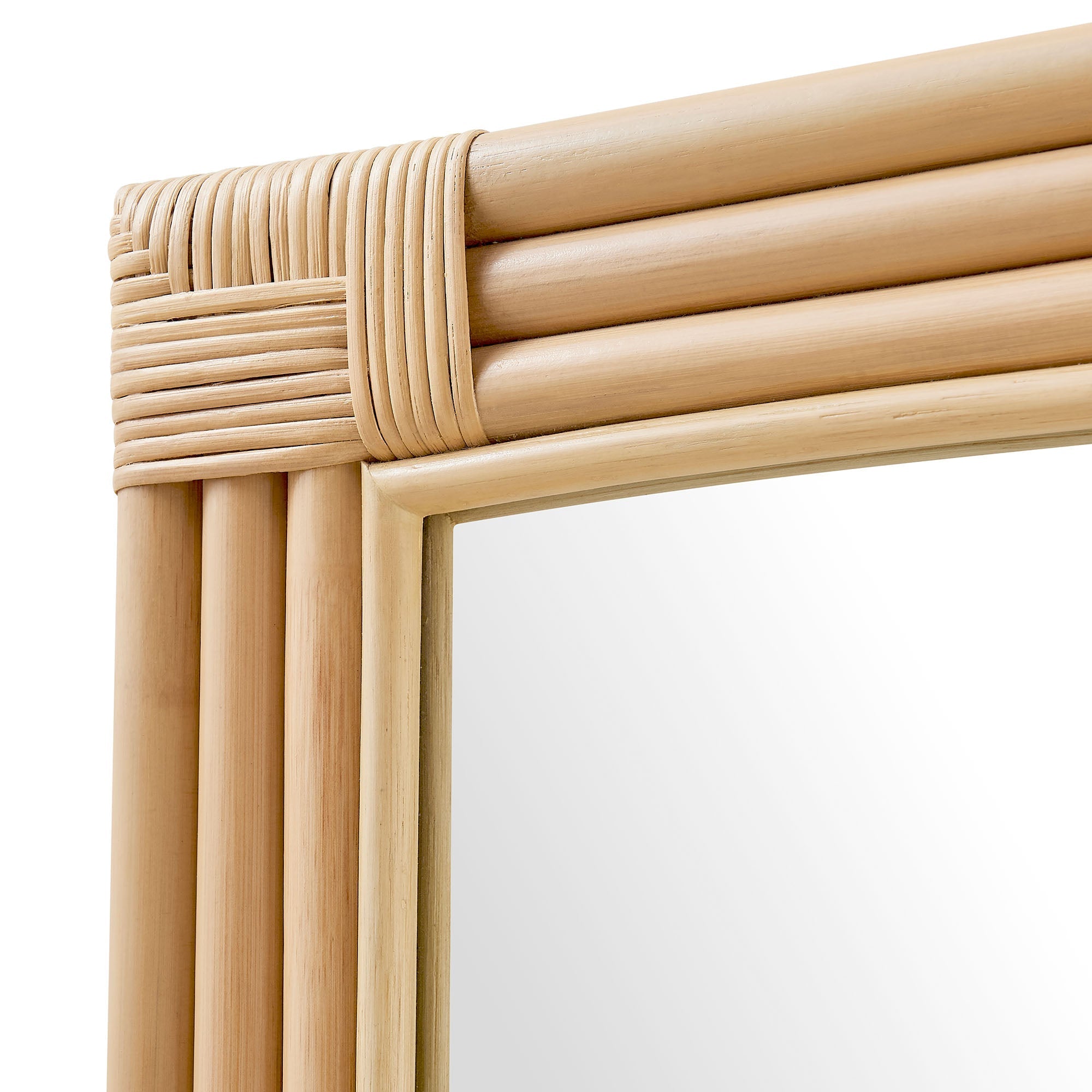 Corsica Curved Rectangle Rattan Wall Mirror by Modway