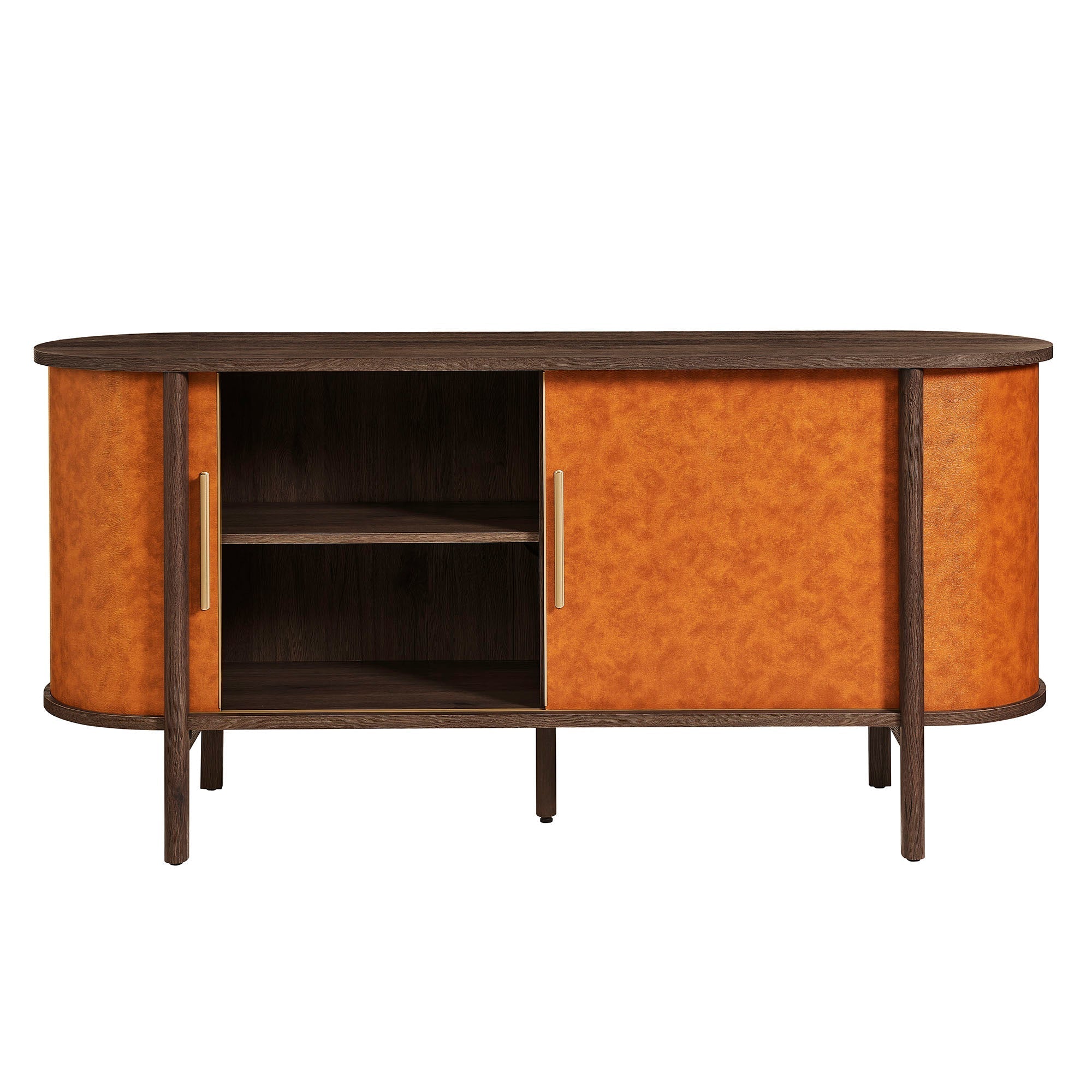 Coralie Curved Vegan Leather Oval Sideboard by Modway