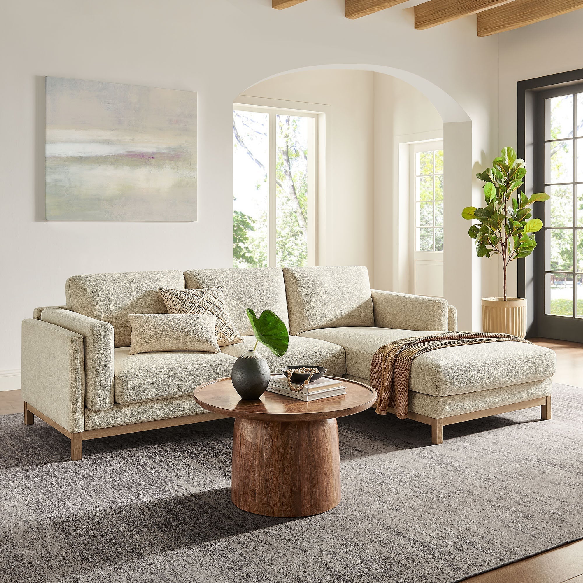 Roscoe Right-Facing Fabric Sectional Sofa with Chaise by Modway
