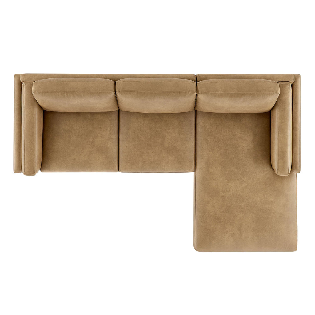 Roscoe Right-Facing Vegan Leather Sectional Sofa with Chaise by Modway