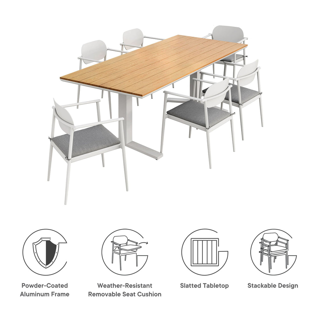 Aeris 7-Piece Outdoor Patio Aluminum Dining Set by Modway