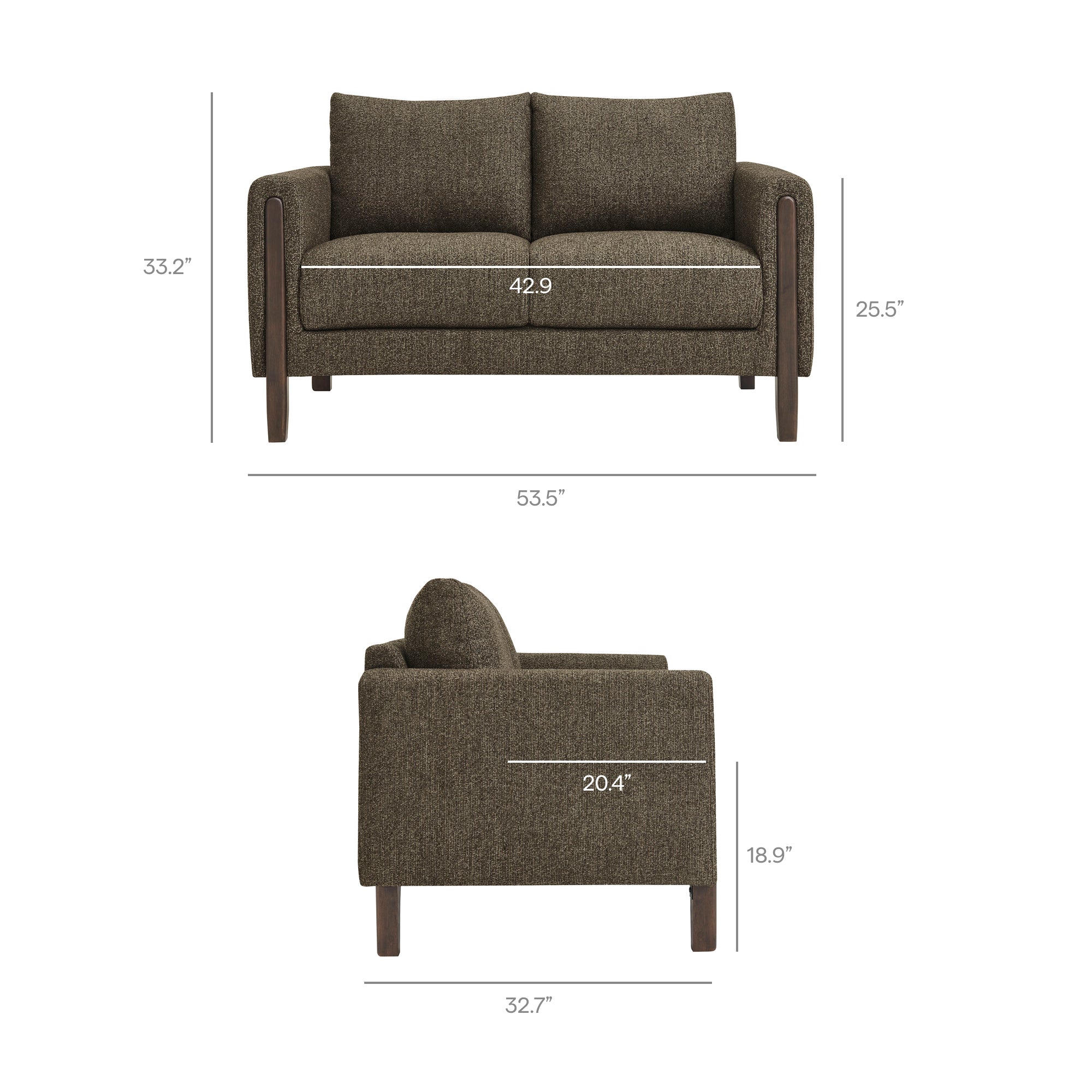 Hawken Boucle Fabric Loveseat by Modway
