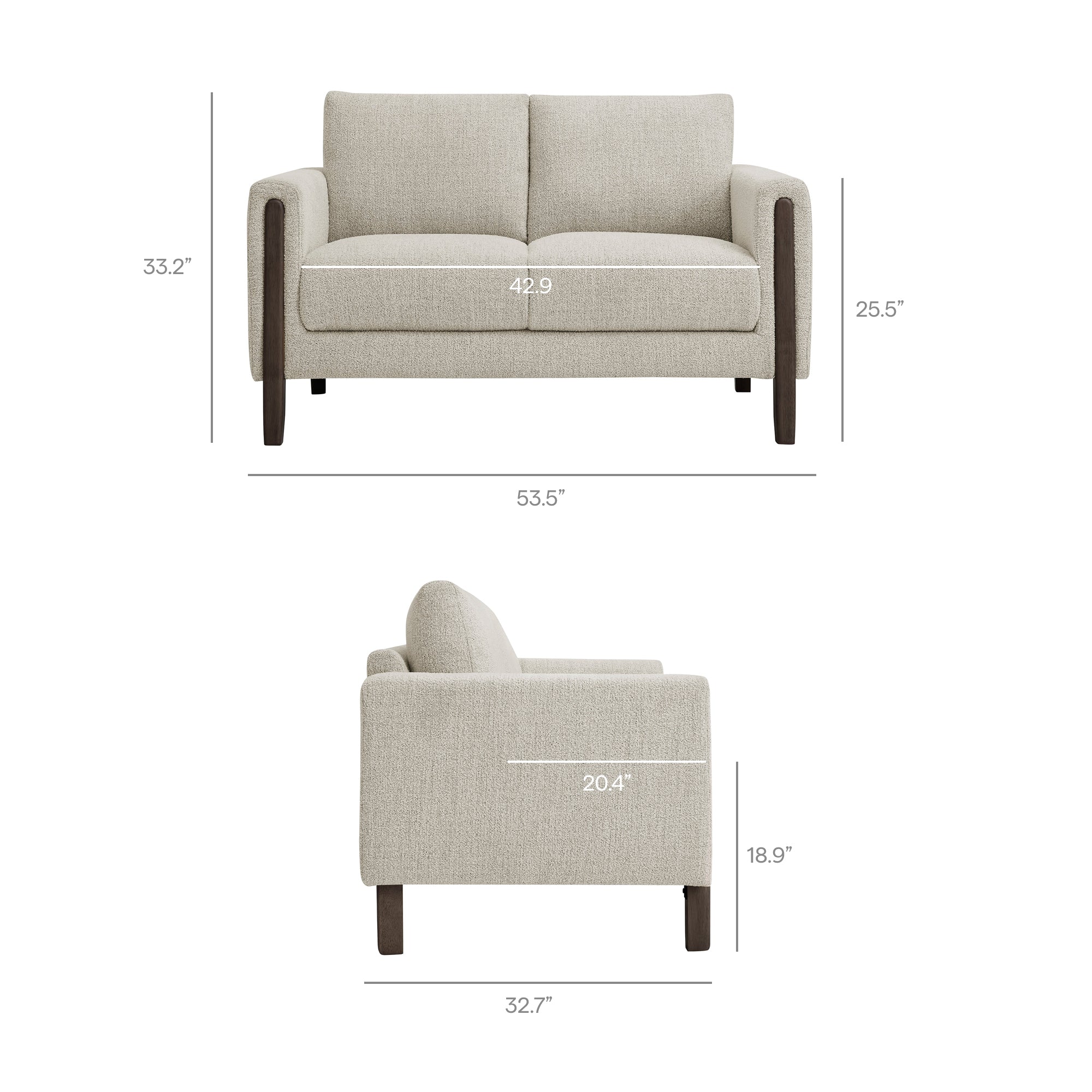 Hawken Boucle Fabric Loveseat by Modway