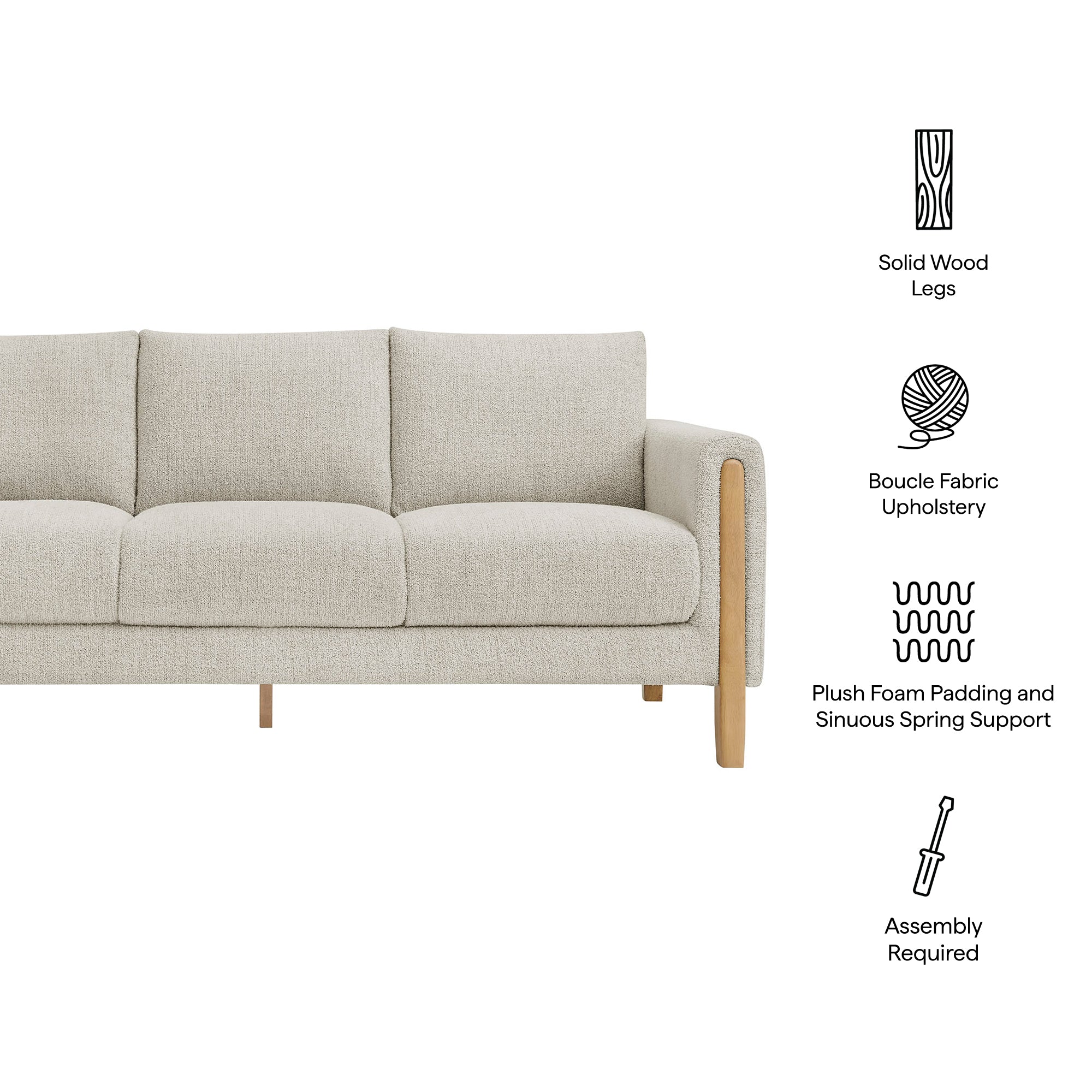 Hawken Boucle Fabric Sofa by Modway