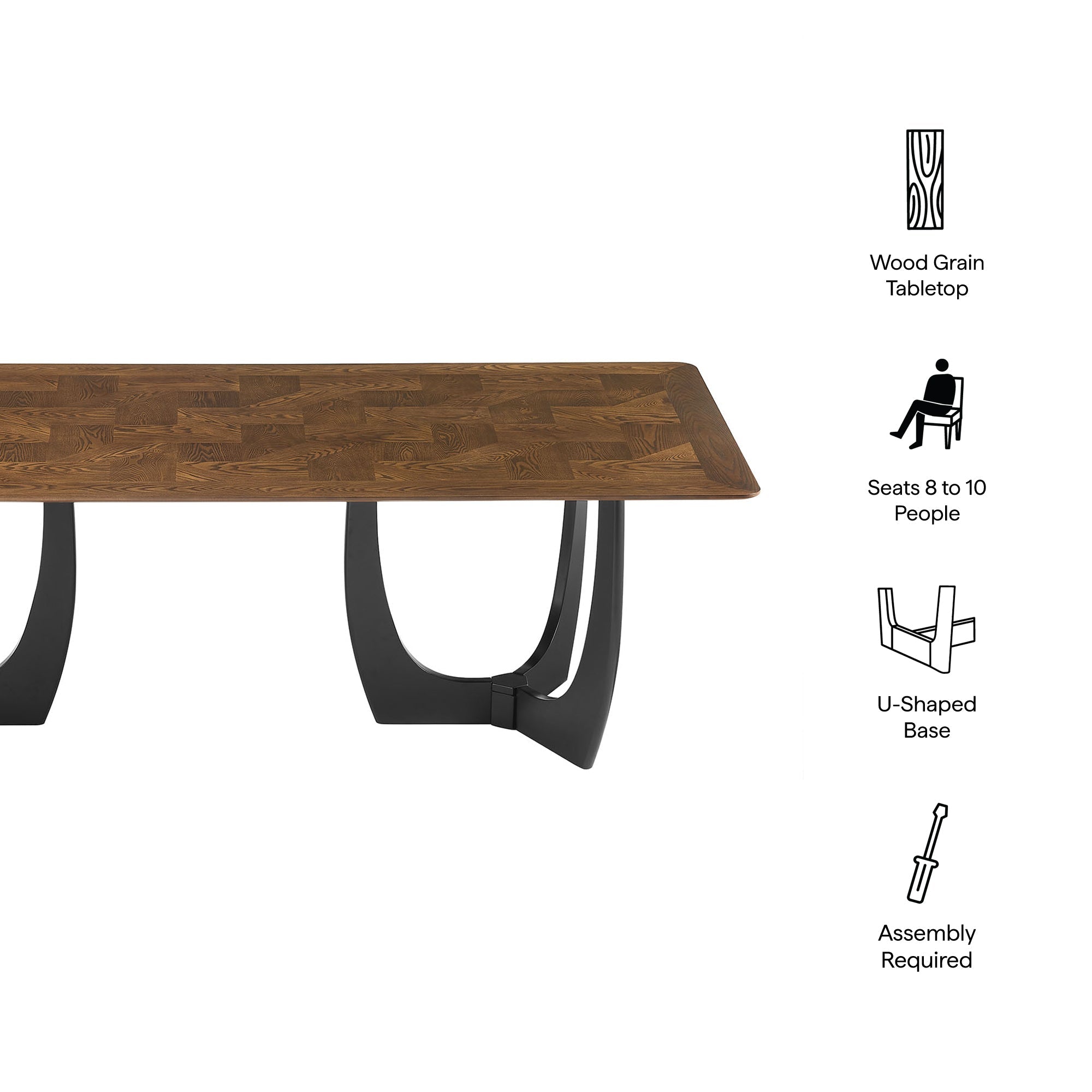 Wrenly 94-Inch Walnut Dining Table by Modway