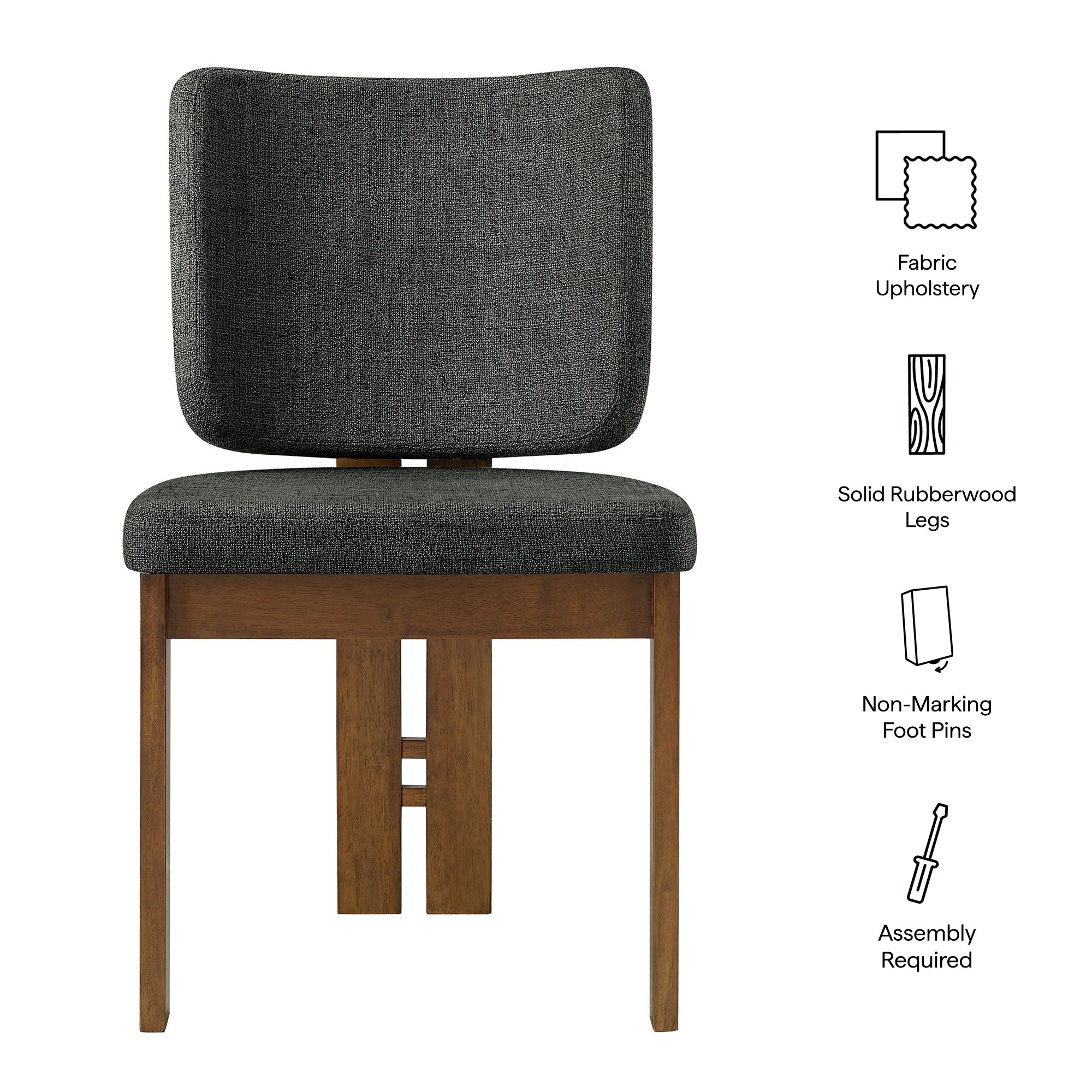 Alba Armless Upholstered Dining Chairs Set of 2