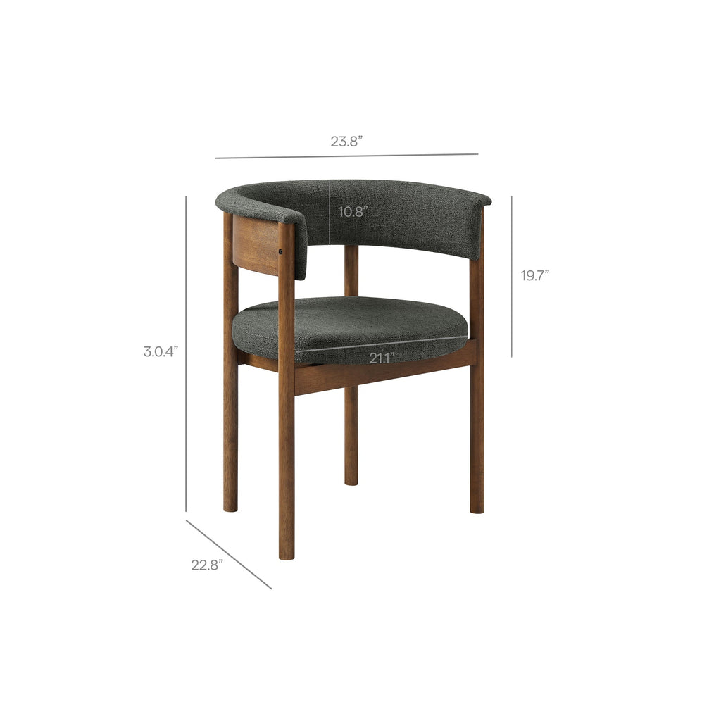 Clea Curved Upholstered Dining Chairs Set of 2