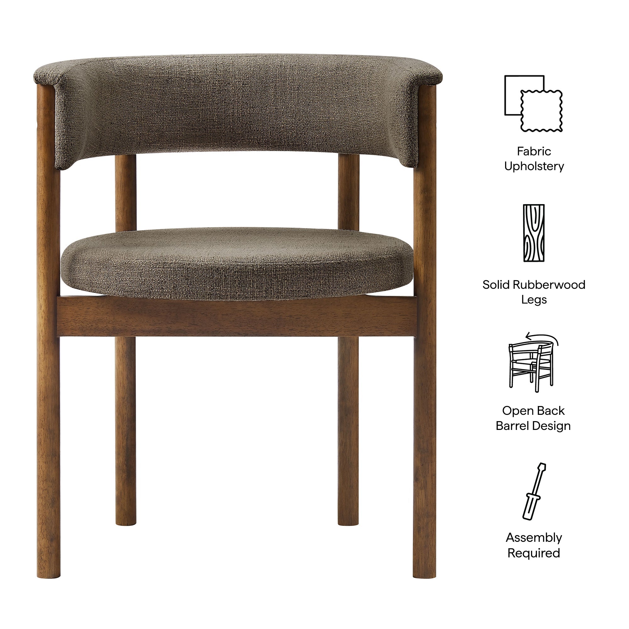 Clea Curved Upholstered Dining Chairs Set of 2
