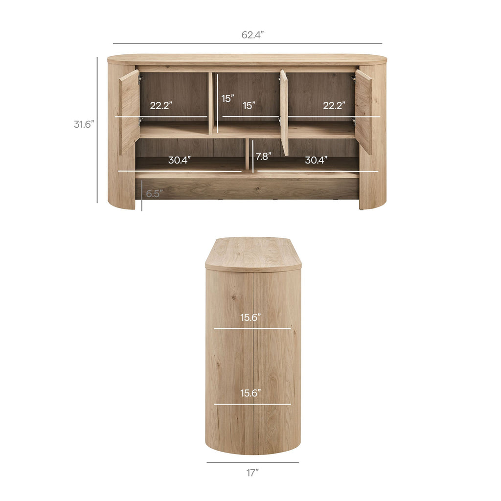 Duval 62 Inch Oval Sideboard by Modway