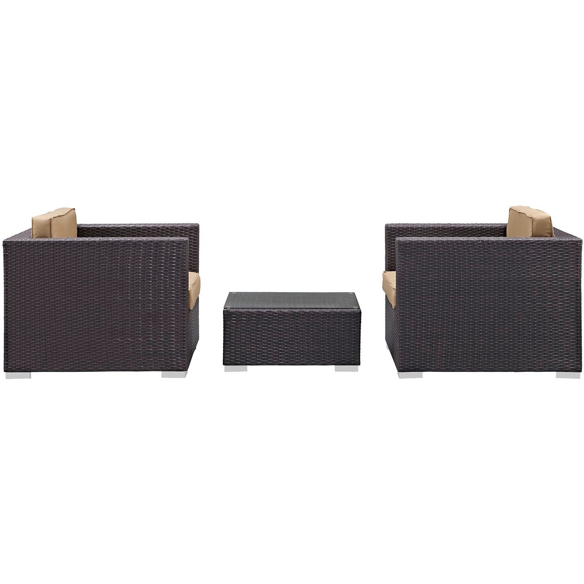 Burrow 3 Piece Outdoor Patio Sofa Set by Modway