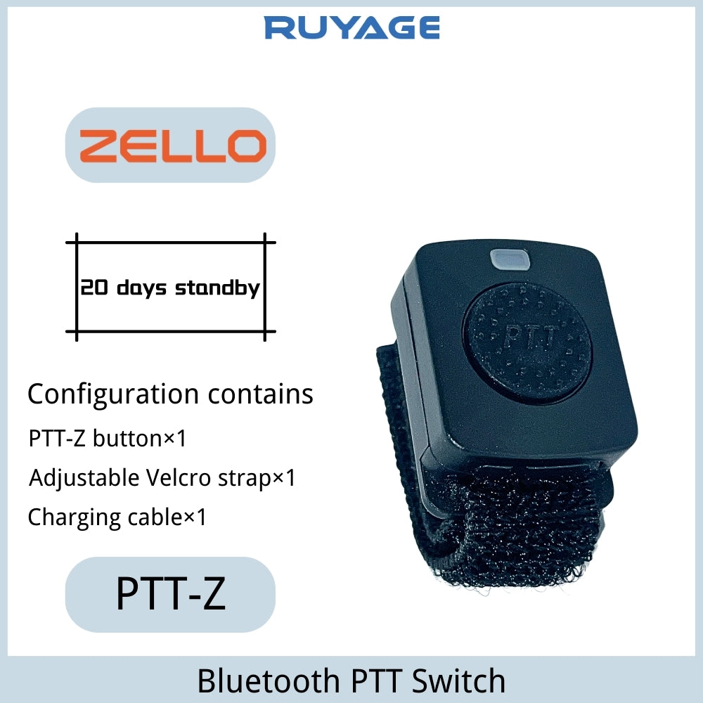 RUYAGE Wireless Bluetooth PTT Button for Zello | Remote Push to Talk Controller