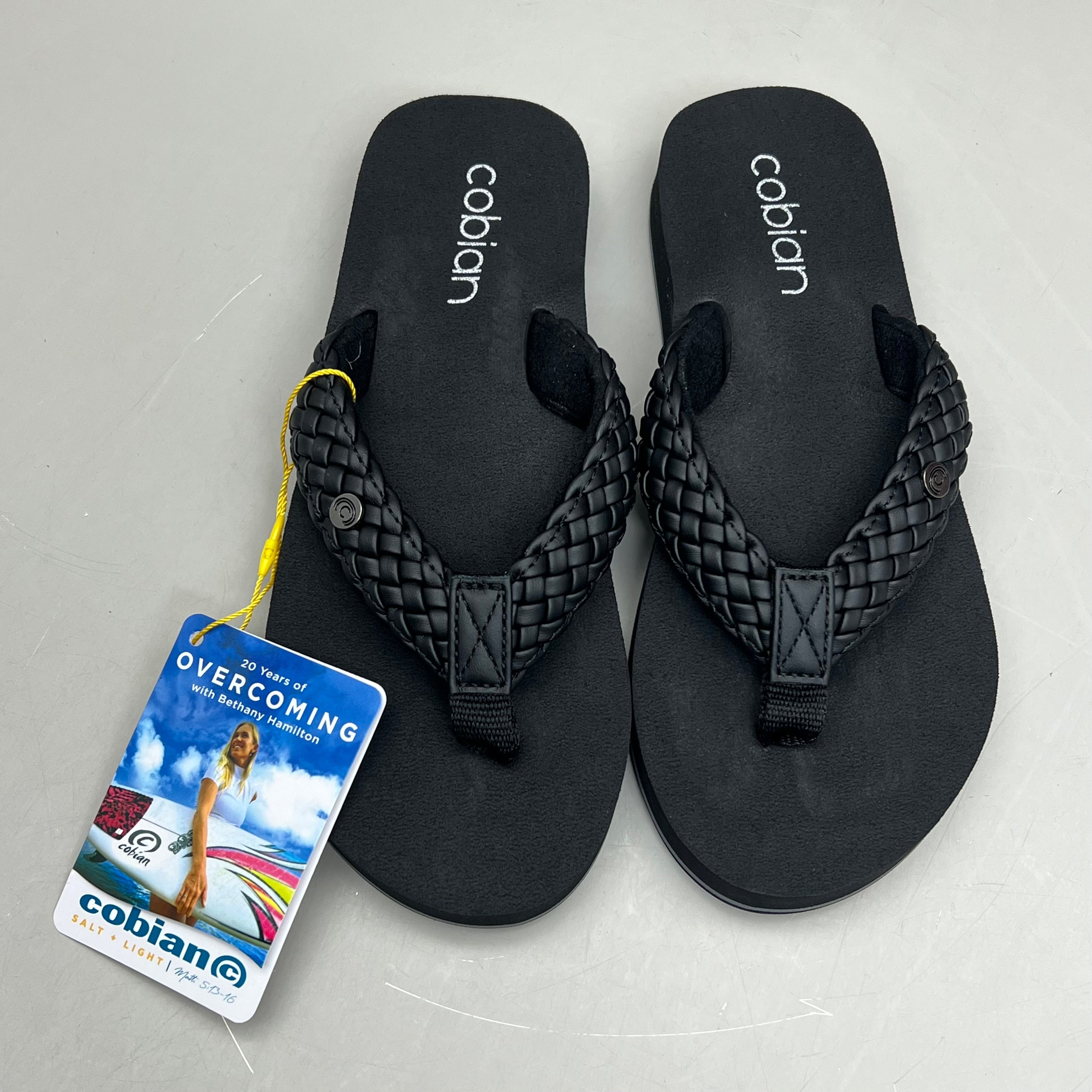 COBIAN Braided Bounce Synthetic Leather Sandals Women's Sz 11 EU 42.5 Black BRB10-001-11