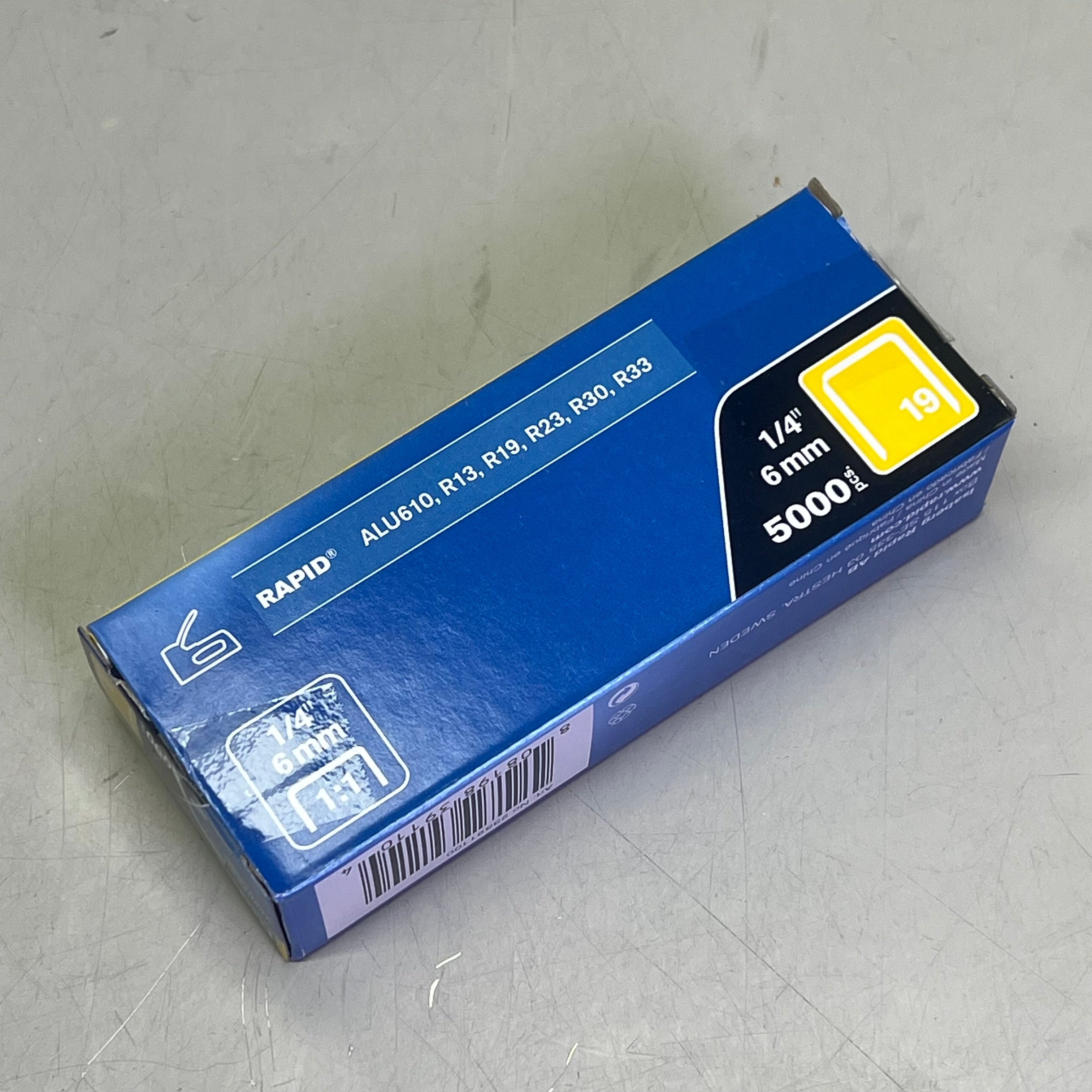 ZA@ RAPID (10 PACK, 5000 EACH) High Performance Staples 1/4" 6mm Silver 23391100 B