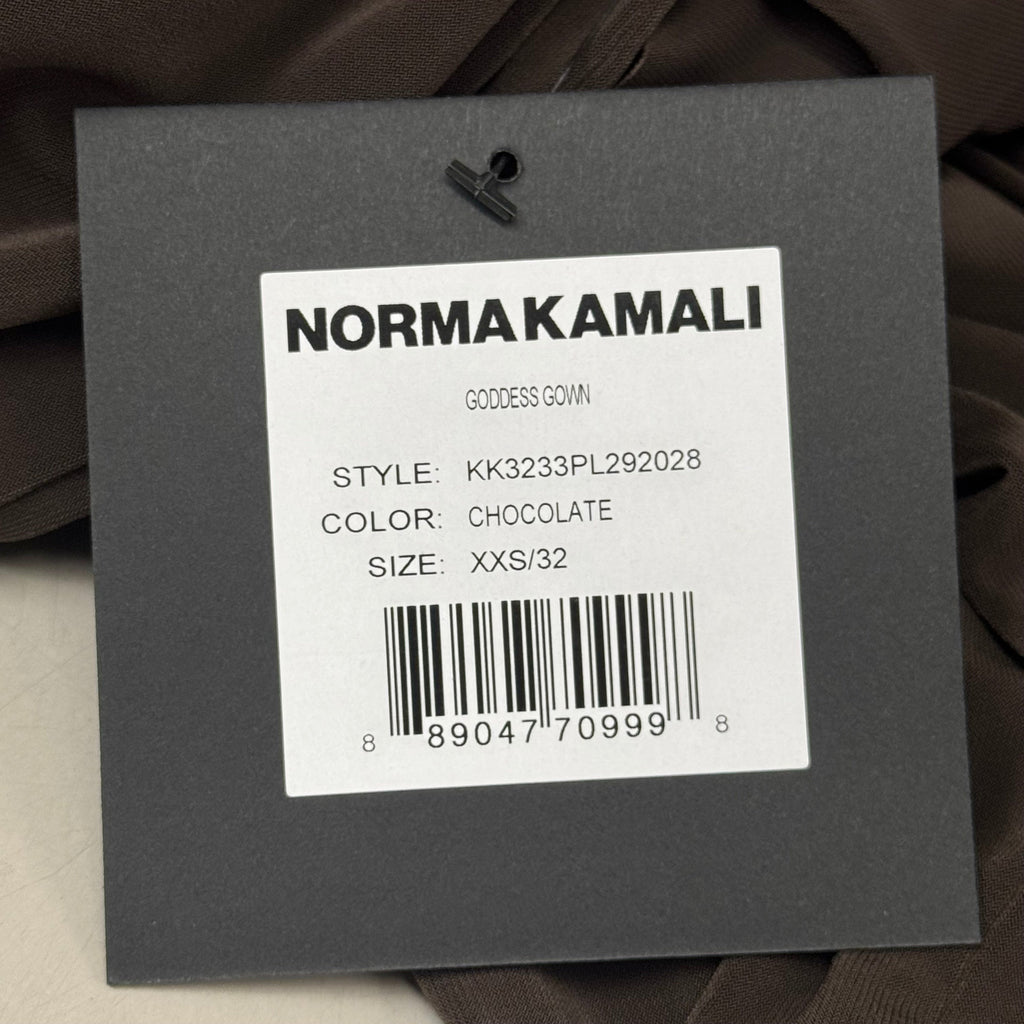 NORMA KAMALI Goddess Dress Unlined Women's Sz XXS/32 Chocolate KK3233PL292028